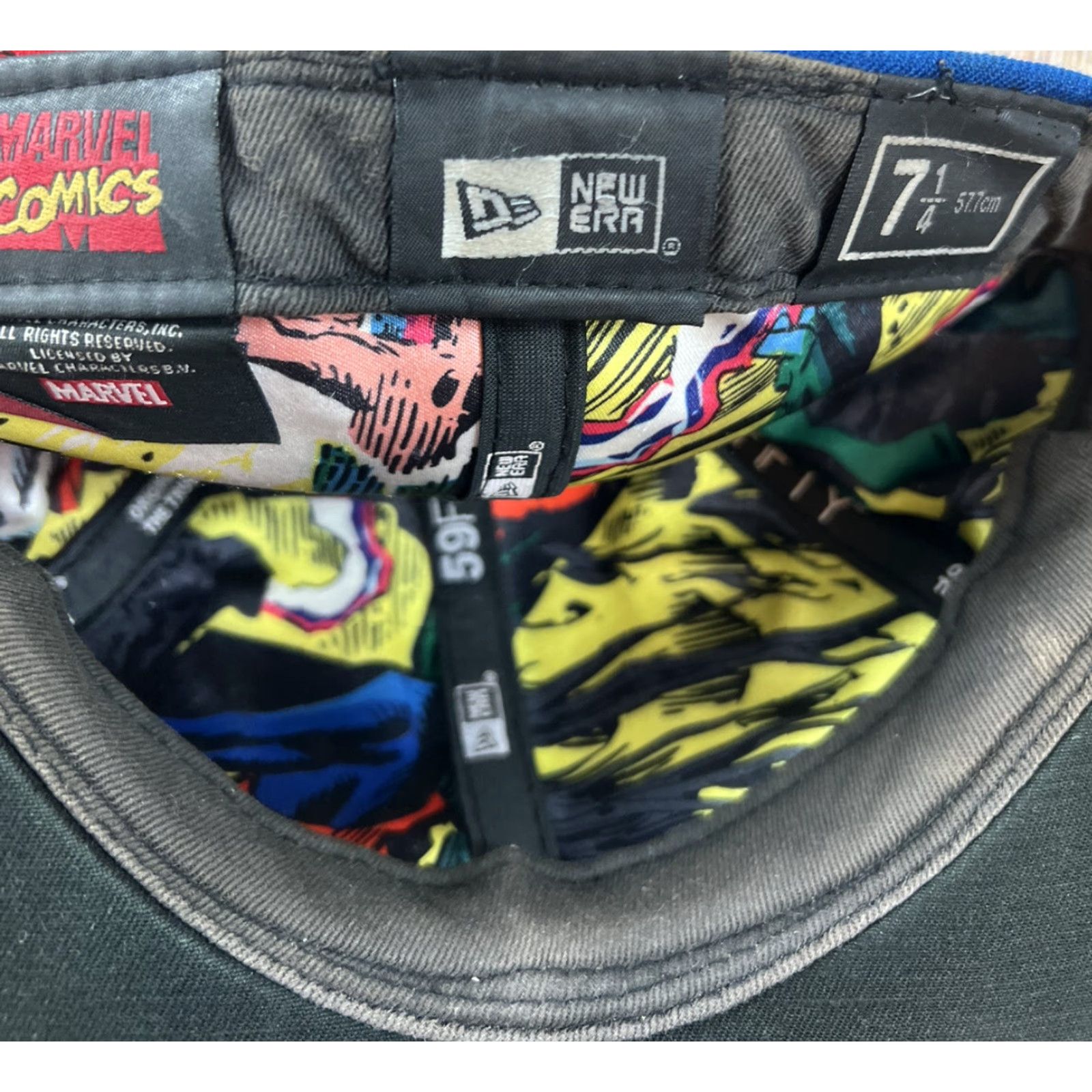 New Era New Era 59 Fifty Marvel Comics Captain America VS Skull Hat Baseball Cap Wool Fitted 7 1/4 Blue Red Green Mens Mens Cap Size ONE SIZE - 6 Thumbnail