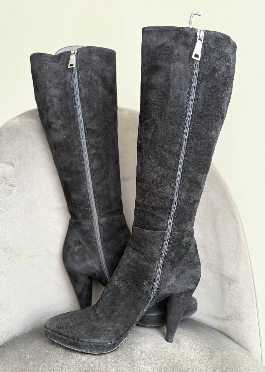 Prada Prada Suede Knee High Pointed Toe Heel Boot Vintage Women Size US 7 / IT 37 - 3 Thumbnail