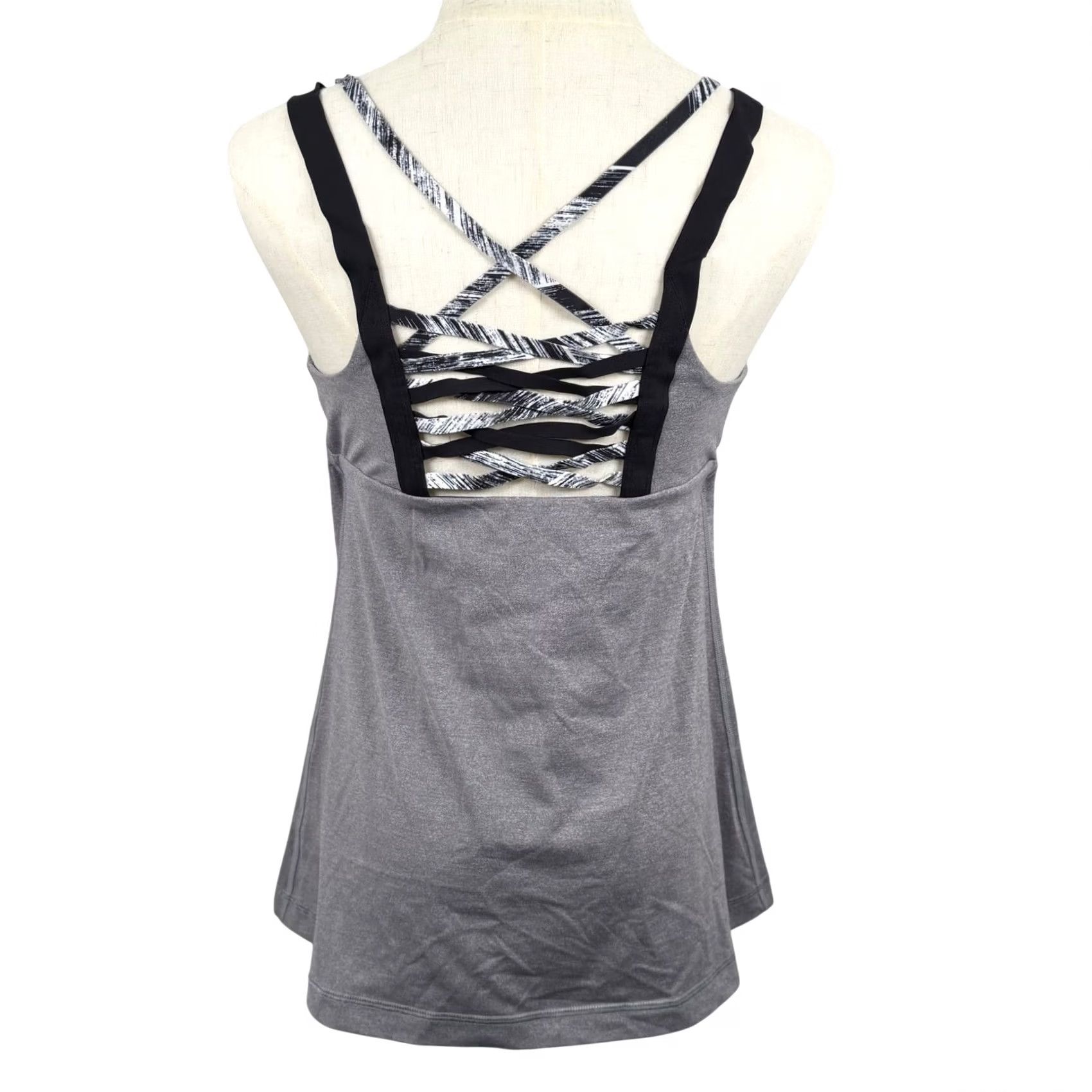 Lululemon Lululemon Hot to Street Tank Top 10 Gray Yoga Gym Activewear Strappy Lattice Back EUC Size L / US 10 / IT 46 - 3 Thumbnail