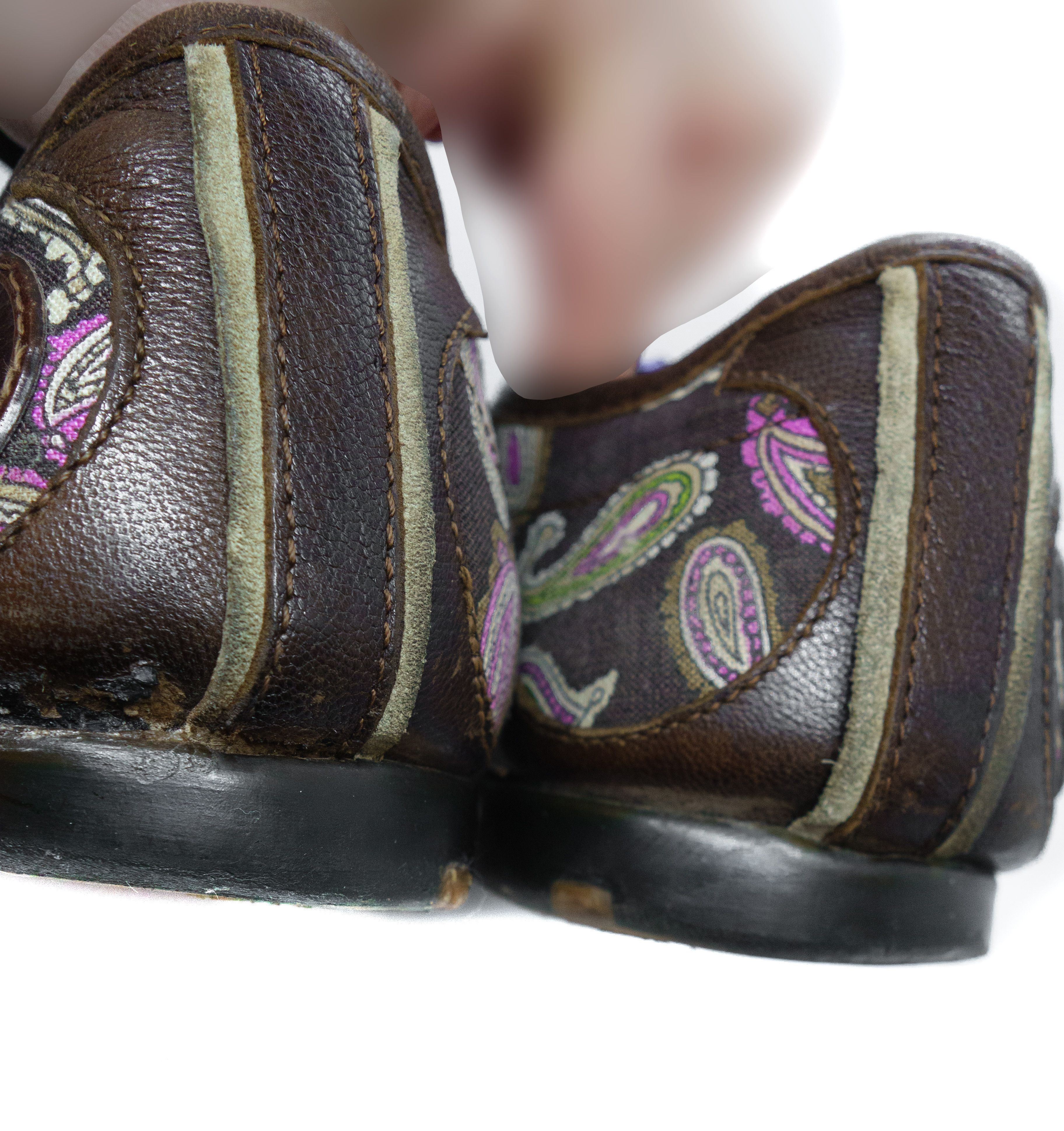 Etro Paisley Low Leather Sneakers Size US 9 / EU 42 - 4 Thumbnail