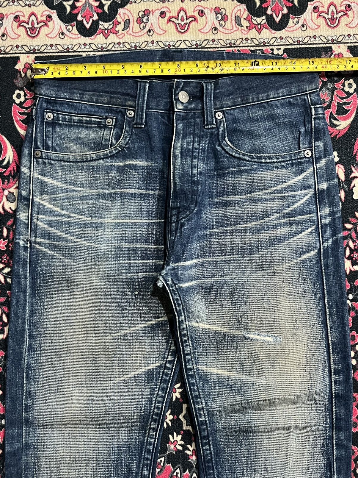 Japanese Brand Vintage Blue Label United Arrows Whisker Blue Faded Jeans Size US 30 / EU 46 - 10 Thumbnail