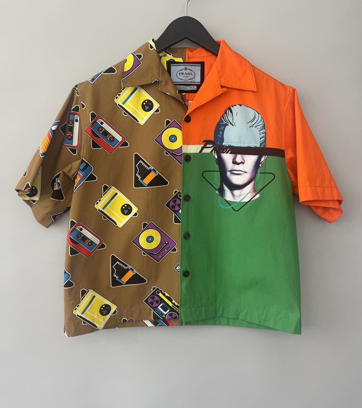 Prada Prada Multicolor Double Match Cotton Bowling Shirt Size US S / EU 44-46 / 1 - 1 Thumbnail
