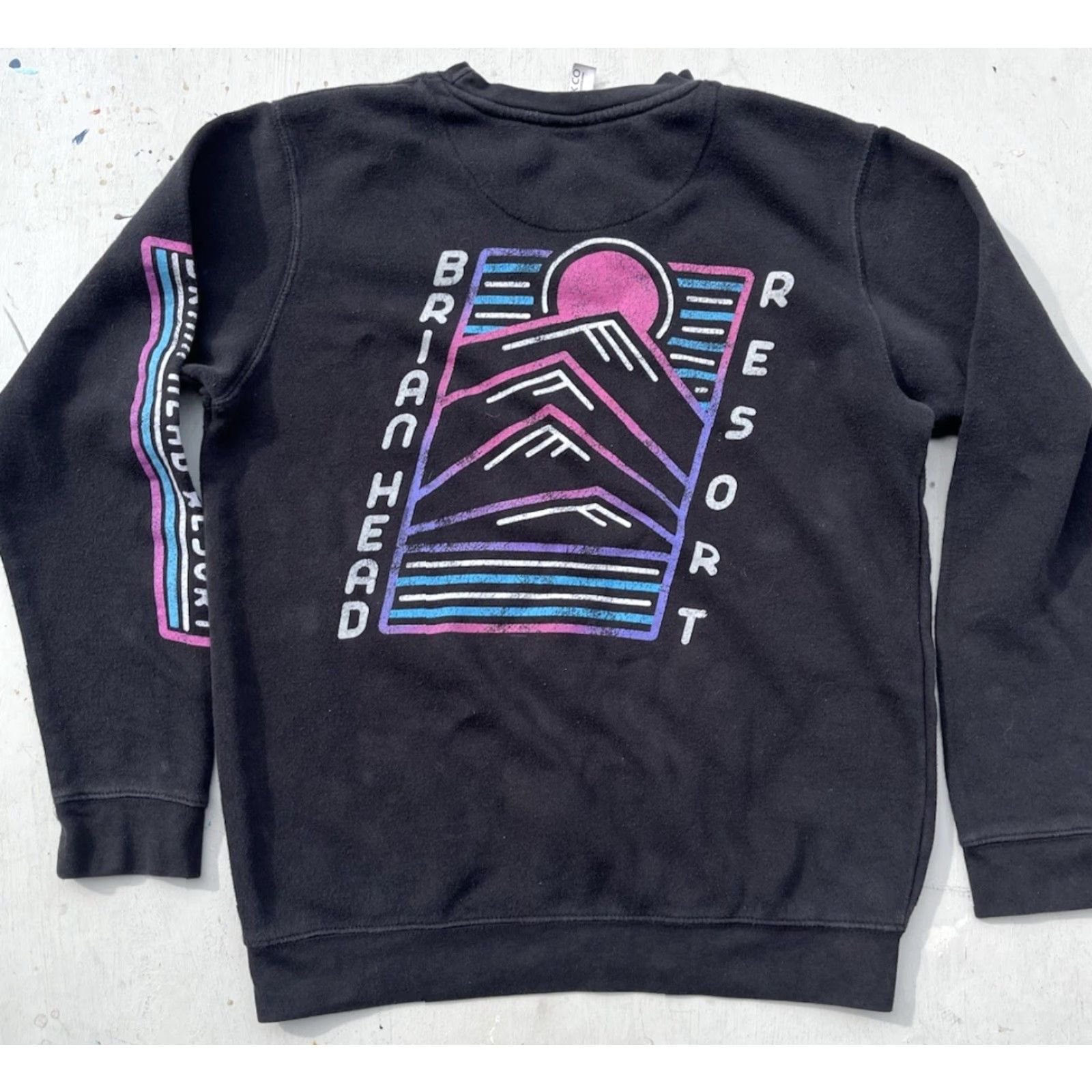 Vintage Duck Co. Men's Sweatshirt Black Brian Head Resort Ski Utah Epic Spell-Out M Size US M / EU 48-50 / 2 - 2 Thumbnail