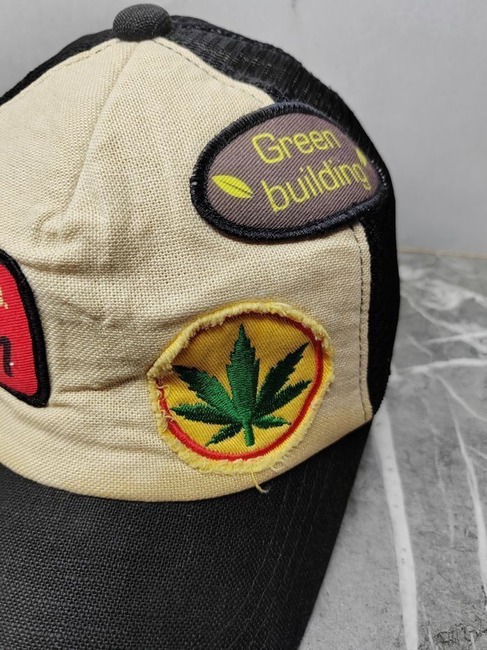 Vintage Vintage Marijuana Distressed Style Trucker Hat Cap Size ONE SIZE - 3 Thumbnail