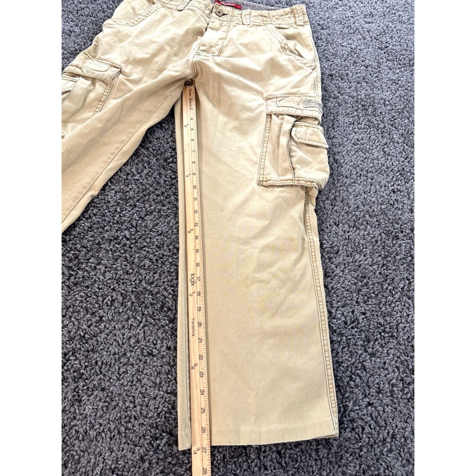 Vintage VINTAGE Union Bay Cargo Pants Men 30x27 Tan Khaki Baggy Fit Straight Leg 5-Pocket Denim Cotton Modern American 90s Size US 30 / EU 46 - 2 Thumbnail