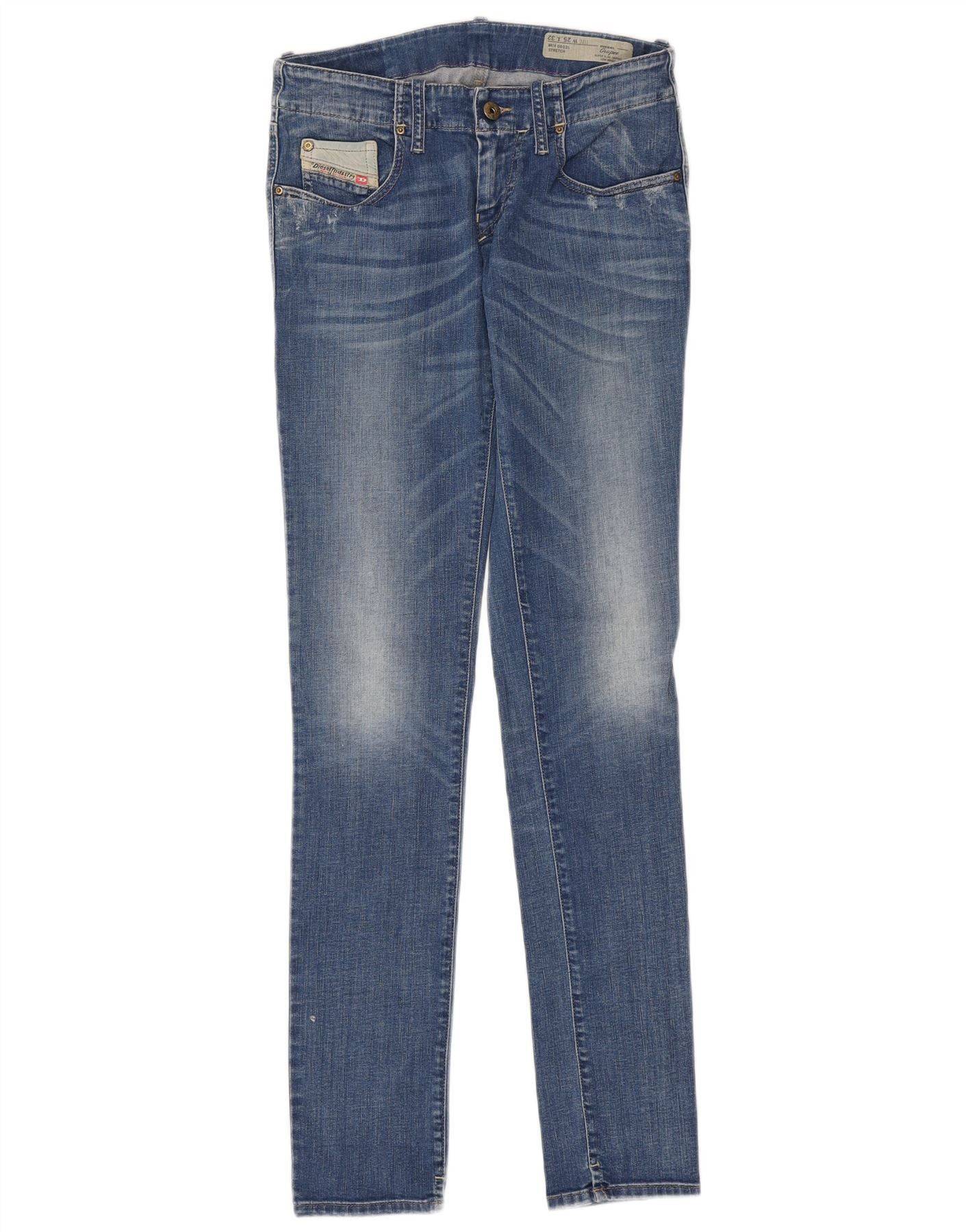 Diesel Womens Grupee Low Waist Super Slim Skinny Jeans W25 L32 Blue Size 25" / US 0 / IT 36 - 1 Thumbnail