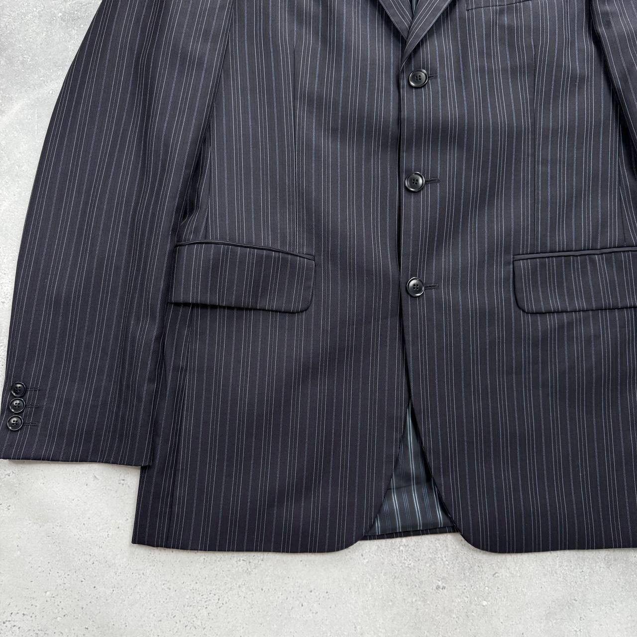 Kenzo Vintage Kenzo Homme Striped Three Button Wool Blazer Navy 50 Size 50R - 8 Thumbnail