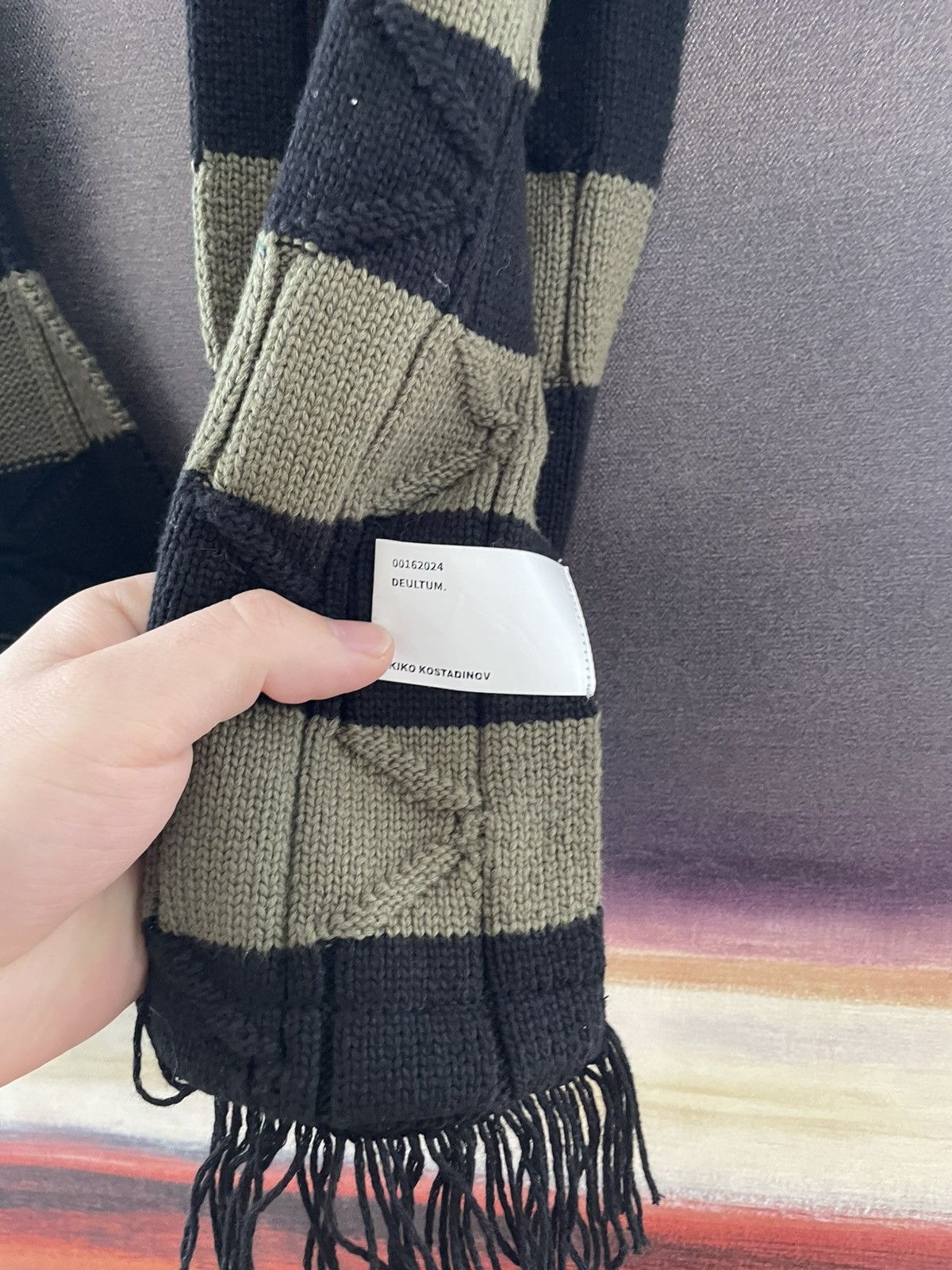 Kiko Kostadinov Black & Khaki Merli Scarf Size ONE SIZE - 4 Thumbnail