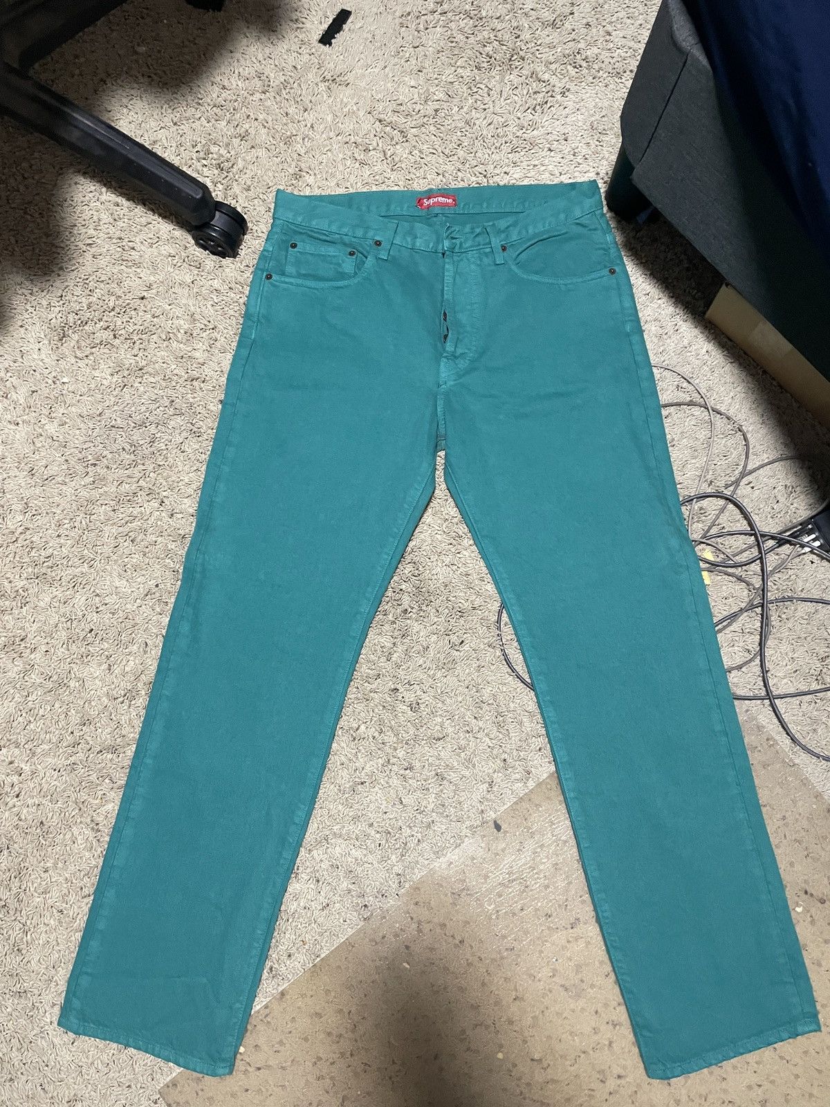 Supreme Teal Supreme Jeans Size US 32 / EU 48 - 1 Thumbnail