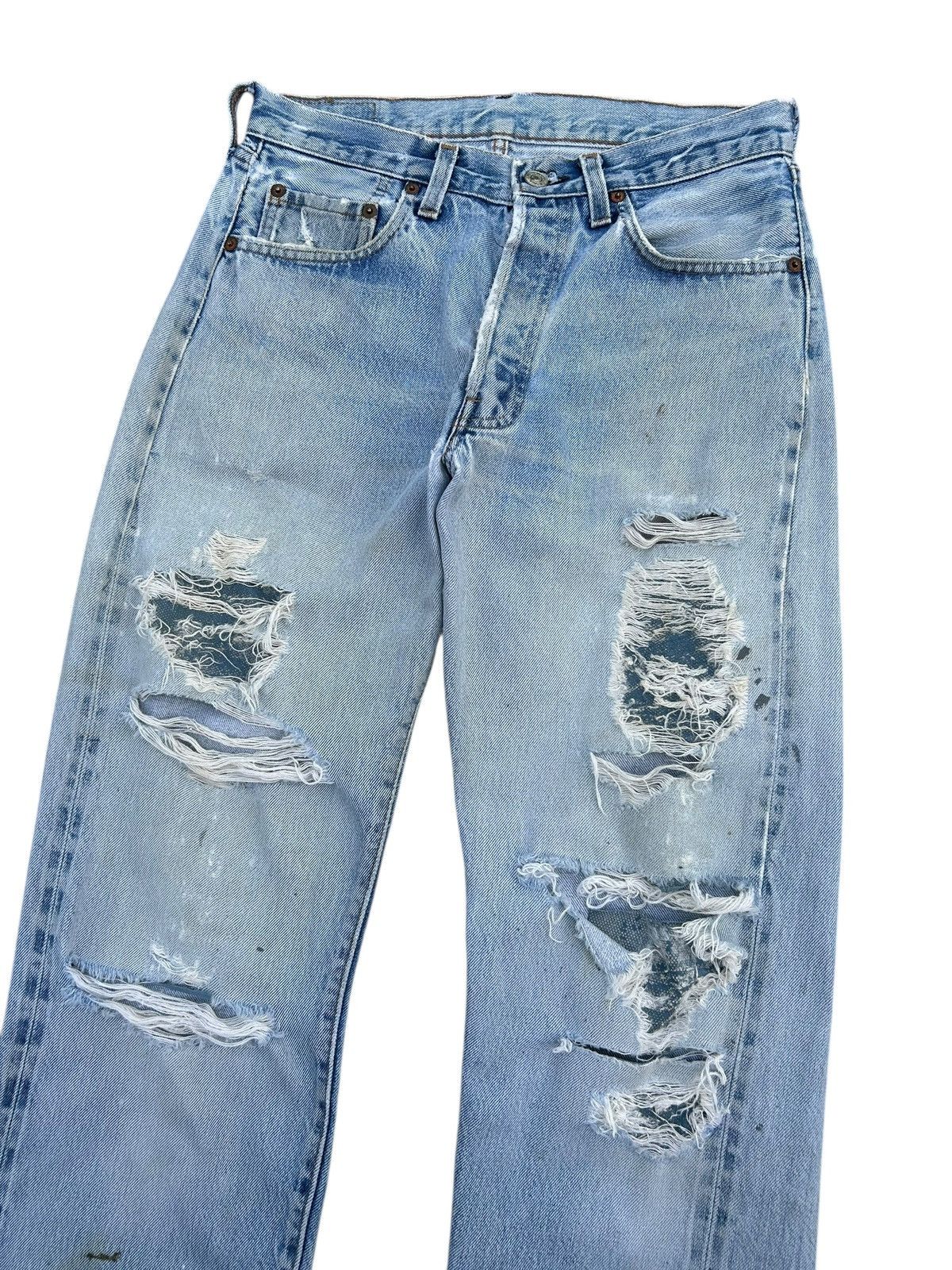 Levi's 80's THRASHED Levi's 524 Selvedge Reconstructed Repair Denim Size US 29 - 5 Thumbnail