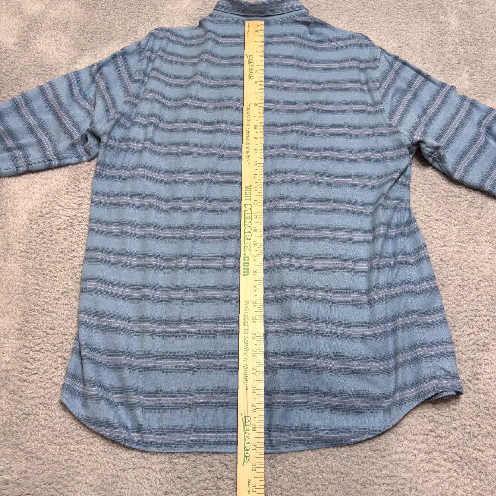 TravisMathew Travis Mathew Shirt Mens L Blue Striped Button-Up Long Sleeve Cotton Blend Stretch Casual St​yle Fashion Size US L / EU 52-54 / 3 - 5 Thumbnail
