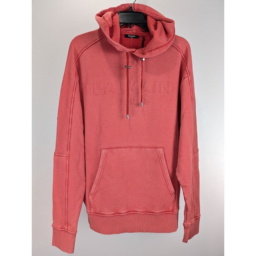 Balmain o1rshd1 Pullover Hoodie in Red Size US S / EU 44-46 / 1 - 2 Thumbnail