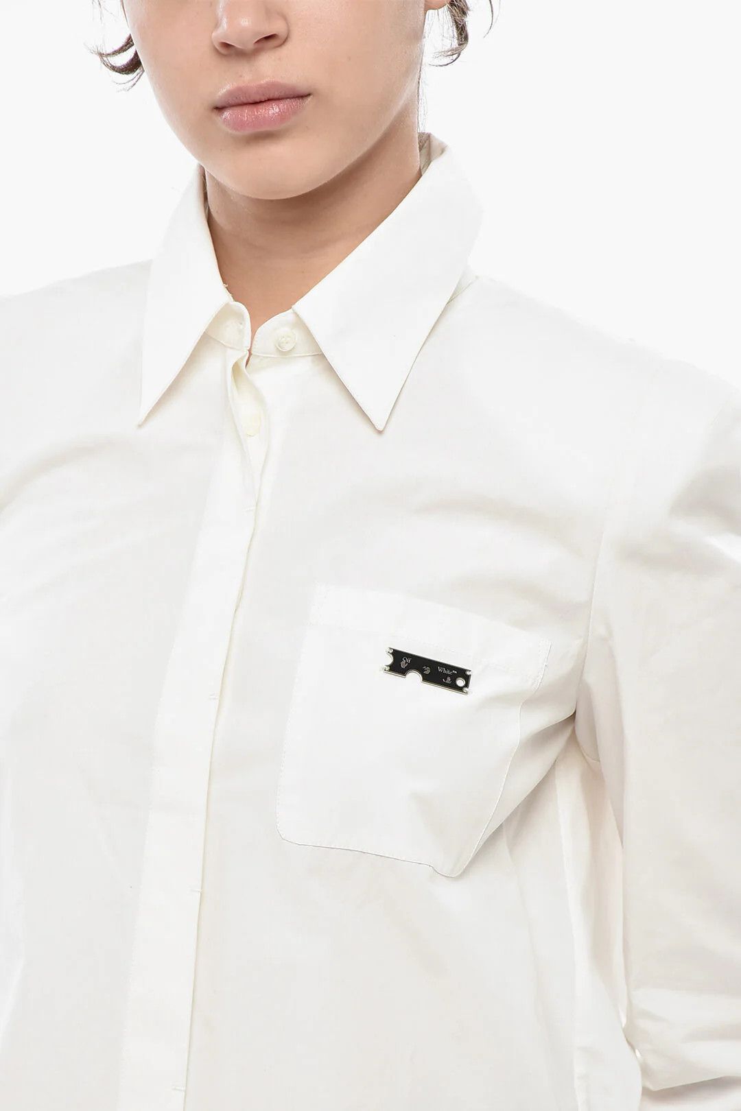 Off-White og1mm0426 Poplin Blouse in White Size S / US 4 / IT 40 - 3 Thumbnail