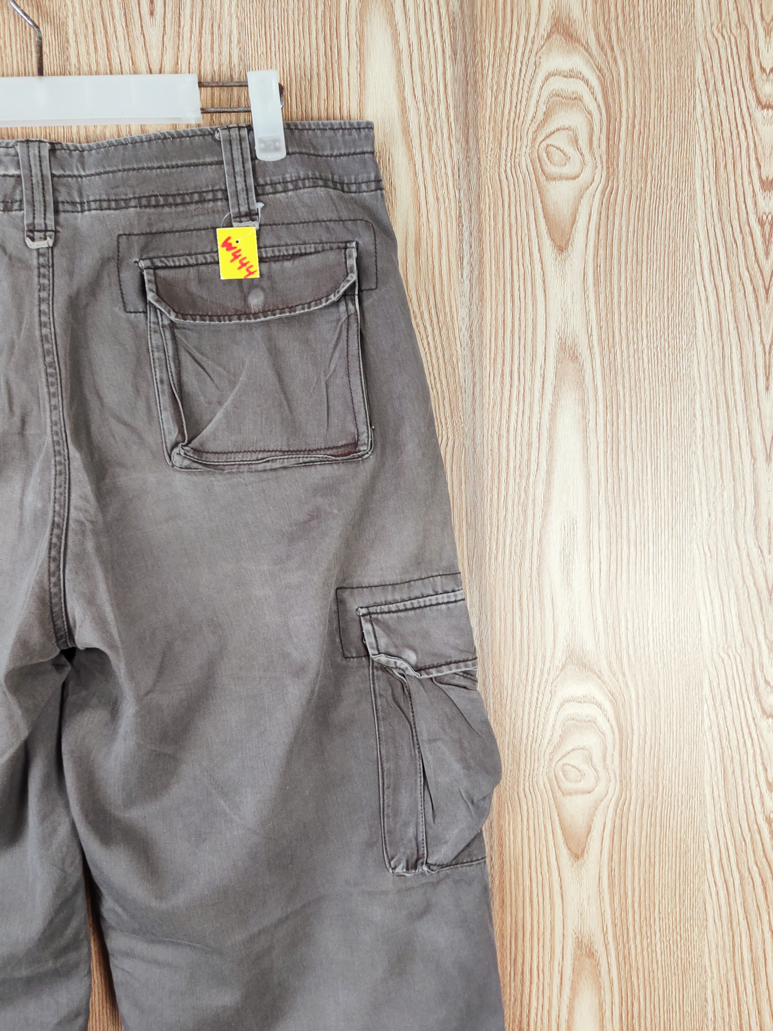 Japanese Brand Plusmore Dark Brown Faded Multipocket Cargo Pants #w444 Size US 33 - 11 Thumbnail
