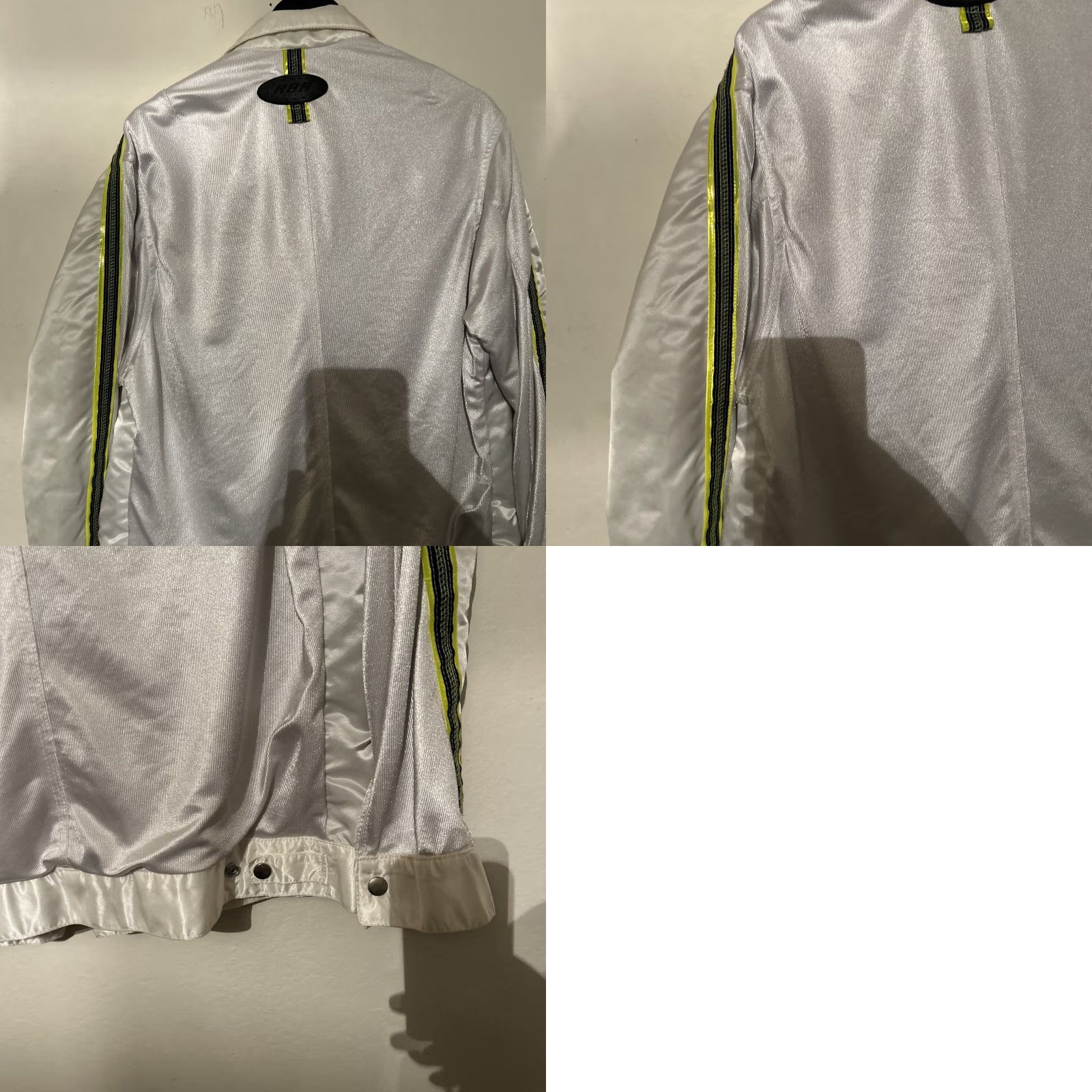 Vintage RUBBER SOUL Jacket 90s Ivory Satin Poly XL Men's VINTAGE Hip Hop Grunge EUC Size US M / EU 48-50 / 2 - 8 Thumbnail