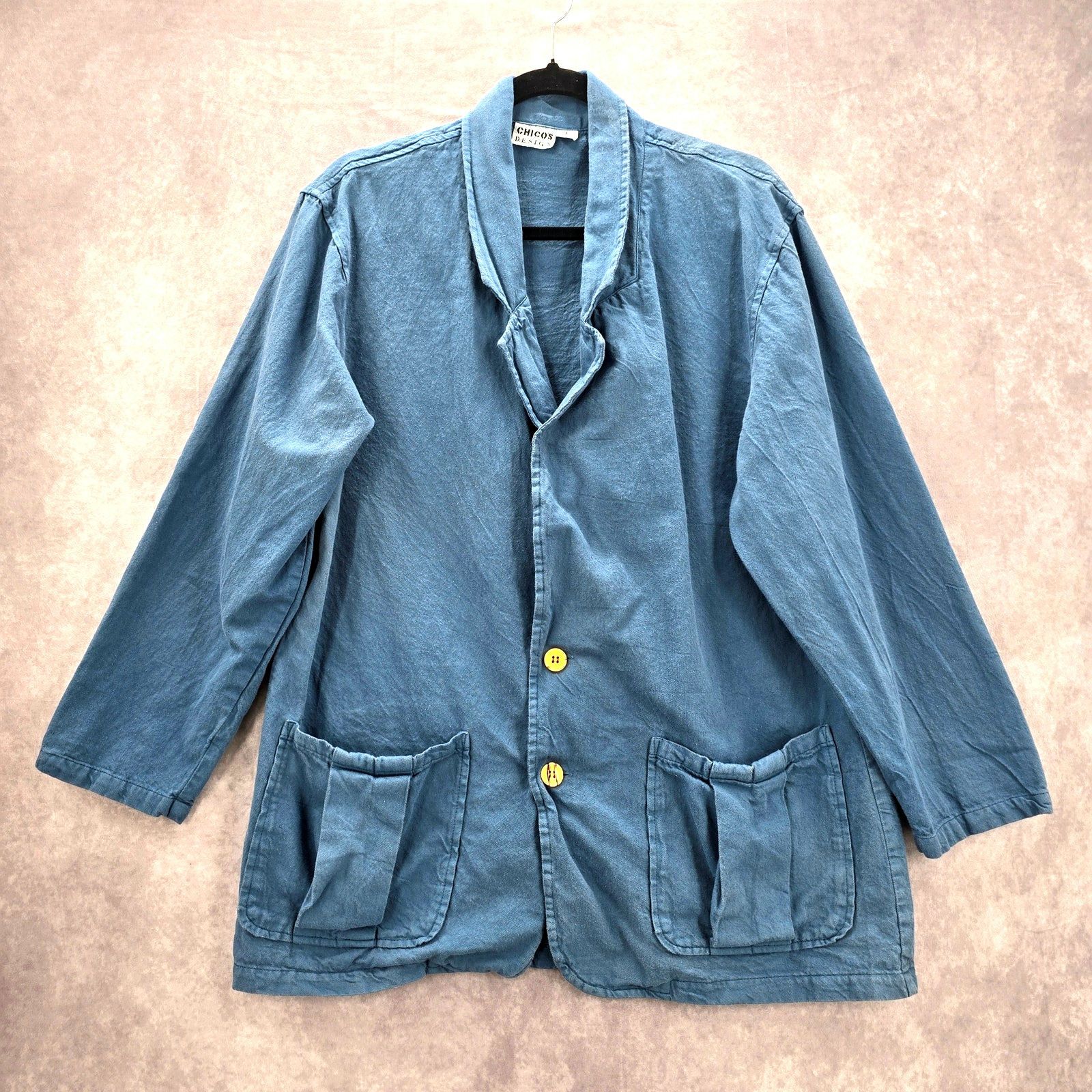 Other Chico's Design Blue Coat Jacket Cotton Extra Large Size XL / US 12-14 / IT 48-50 - 1 Thumbnail