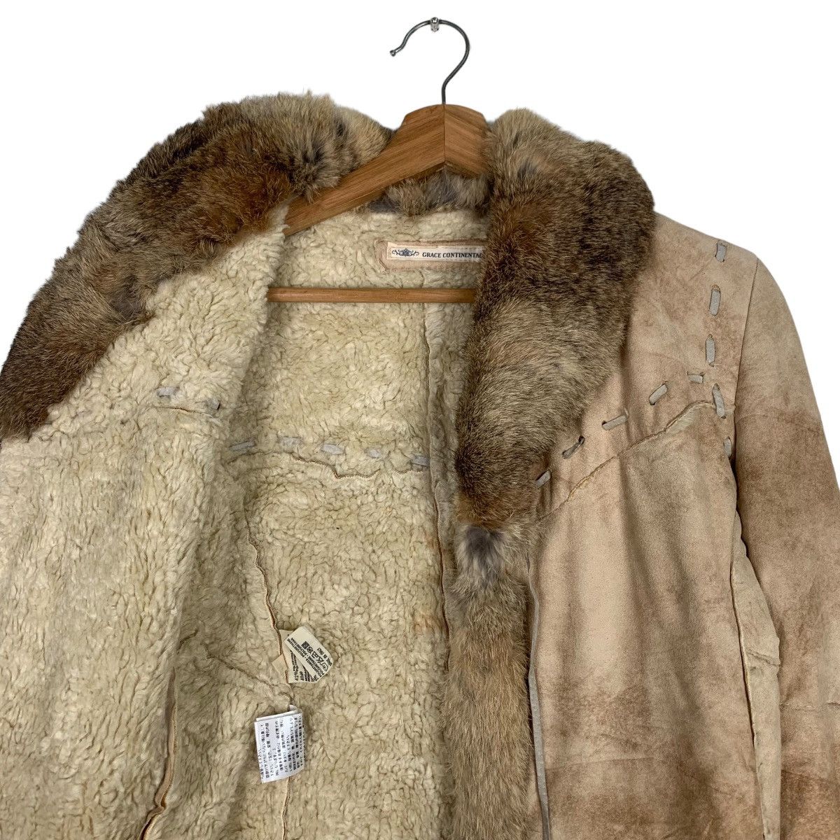 Vintage GRACE CONTINENTAL Rabbit Fur Sherpa Jacket #0218-C10 Size XS / US 0-2 / IT 36-38 - 10 Thumbnail