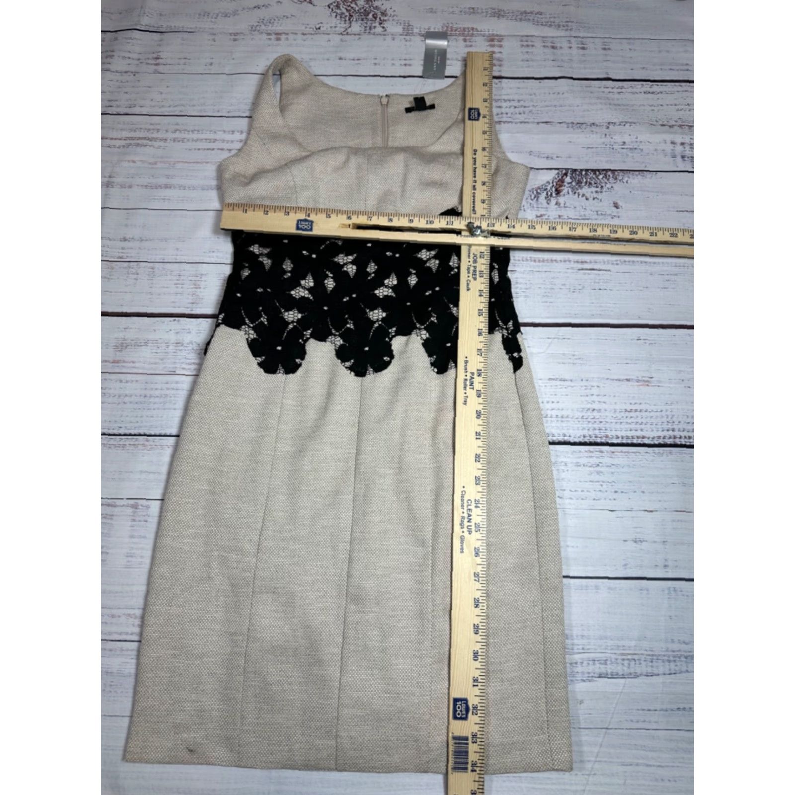Ann Taylor Ann Taylor Sleeveless Sheath Dress Sz 0P Petite Beige Textured Waist Detail New Size XS / US 0-2 / IT 36-38 - 2 Thumbnail