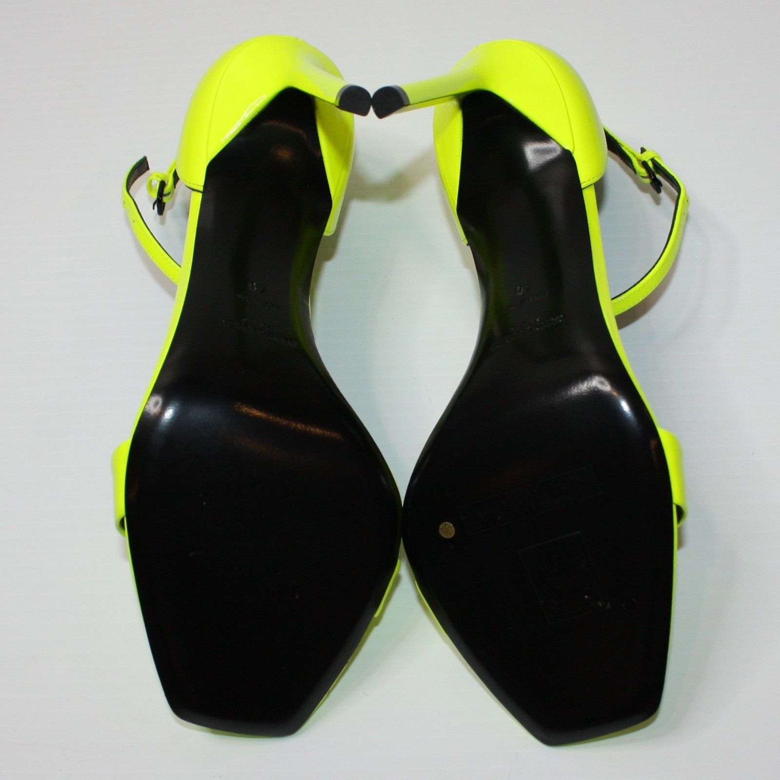 Saint Laurent Paris Amber Ankle-Strap Sandals in Neon Leather US 10 / EU 40 NEW Size US 10 / IT 40 - 8 Thumbnail