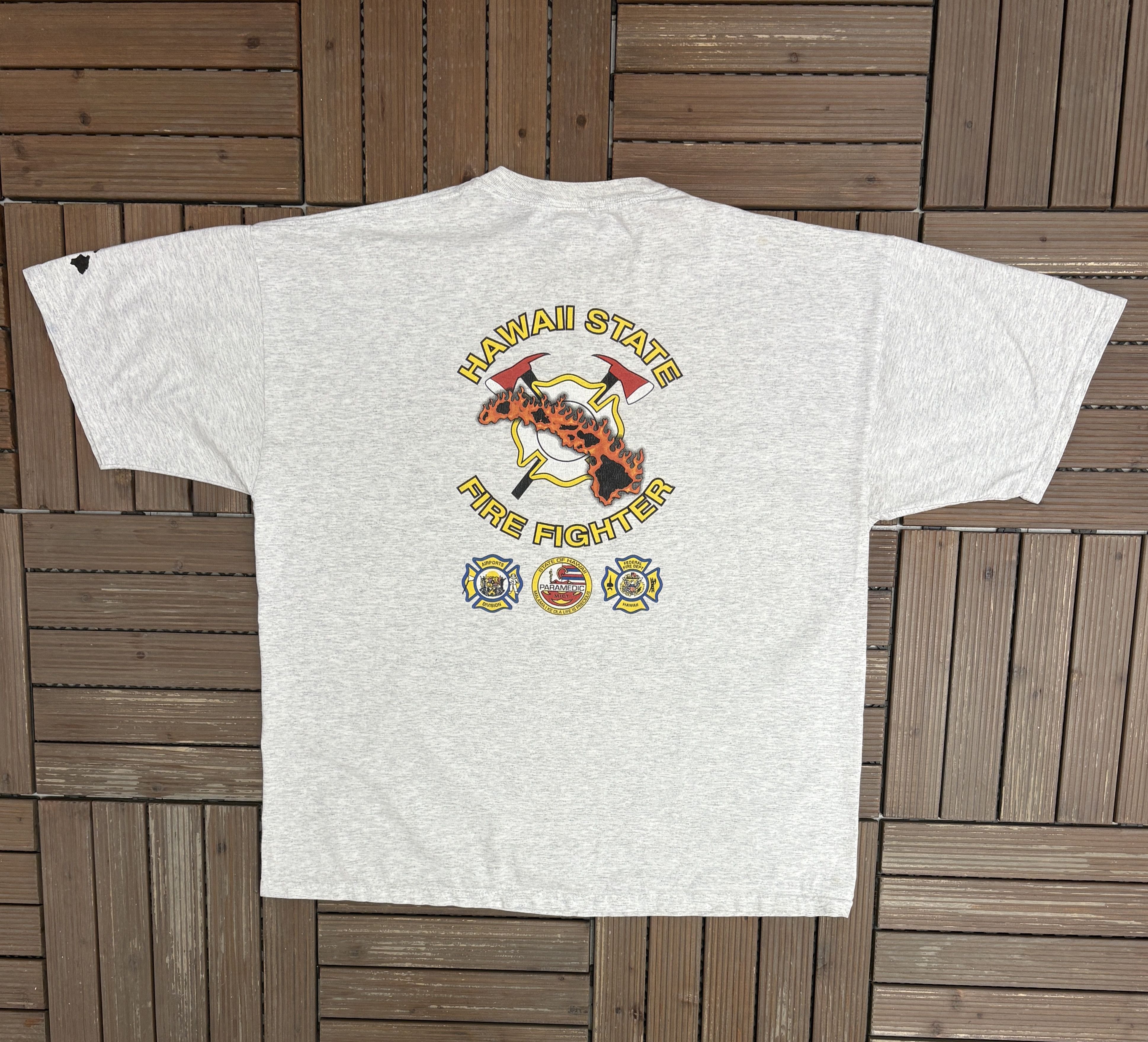 Vintage Hawaii State Fire Fighter Vintage Grey T-Shirt Tee Size US XL / EU 56 / 4 - 4 Thumbnail