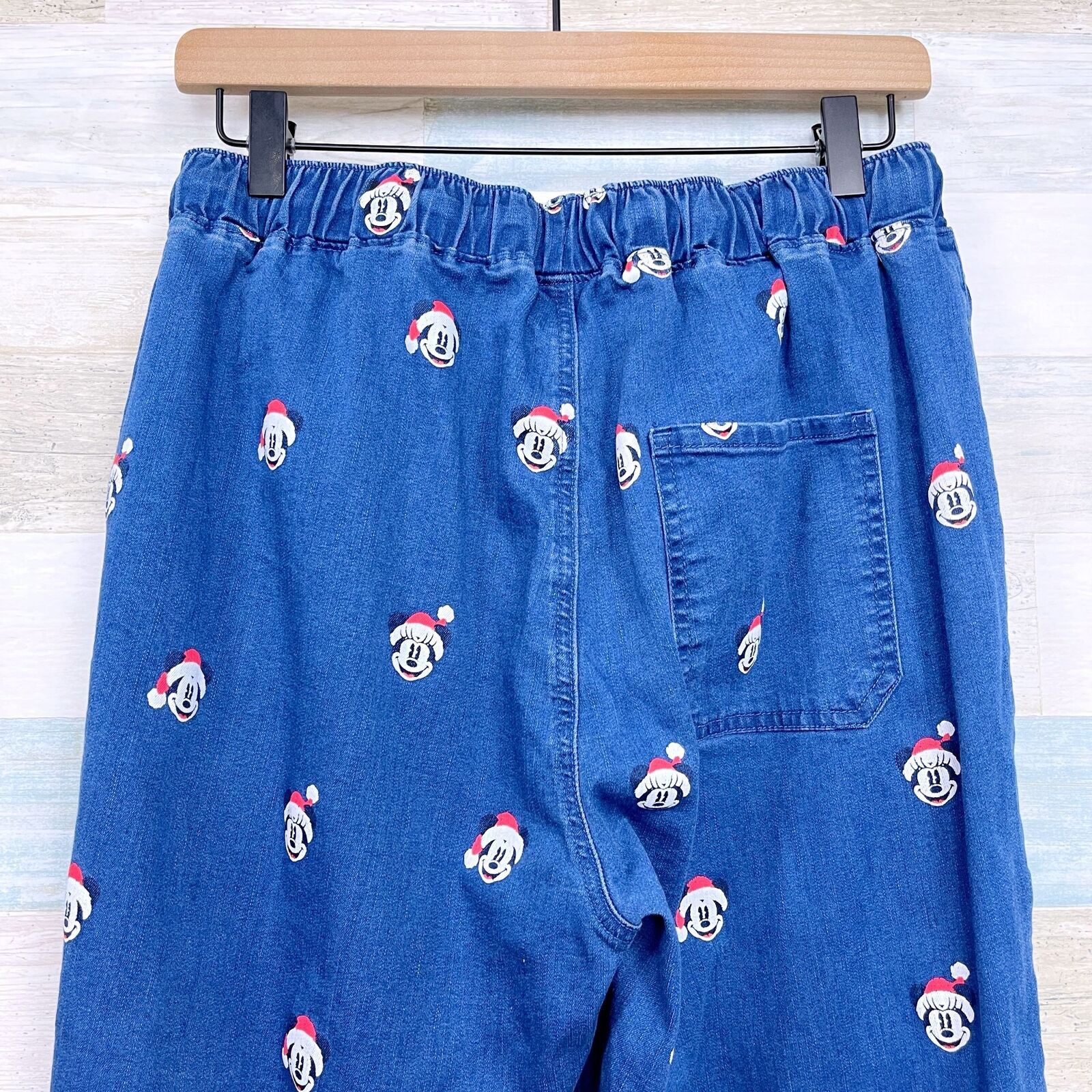 Disney Disney Mickey Mouse Christmas Print Jogger Jean Blue Women L Size 30" / US 8 / IT 44 - 5 Thumbnail
