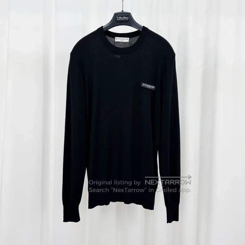 Givenchy Givenchy Leather Patch Letter Knit Sweater Size US M / EU 48-50 / 2 - 1 Thumbnail