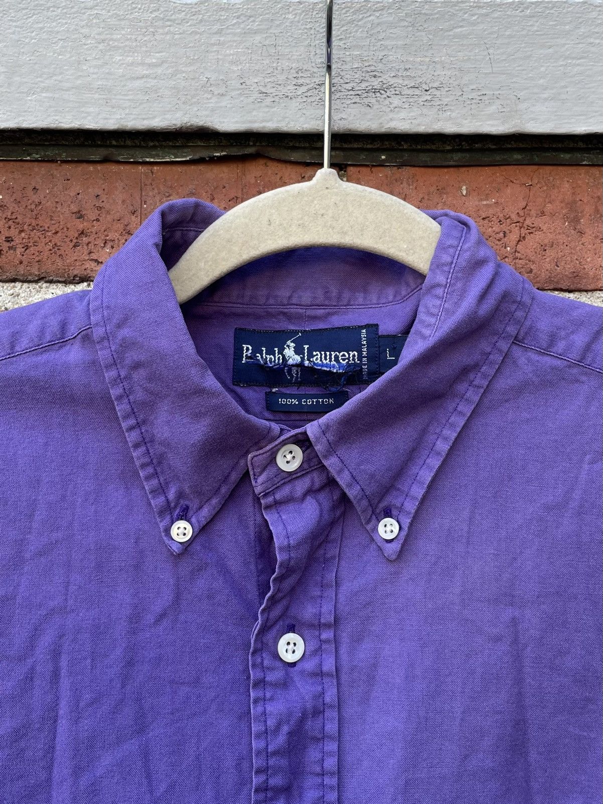 Polo Ralph Lauren VTG Polo Ralph Lauren Crest Mens Purple Short Sleeve Size US L / EU 52-54 / 3 - 5 Thumbnail