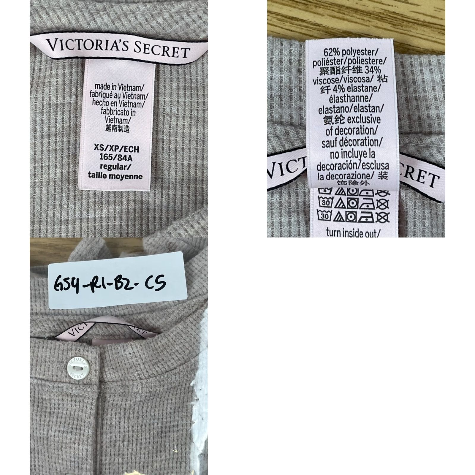 Victoria's Secret Victoria's Secret Top Womens XS Henley Long Sleeve Beige Waffle Knit Pullover Shirt Size XS / US 0-2 / IT 36-38 - 8 Thumbnail