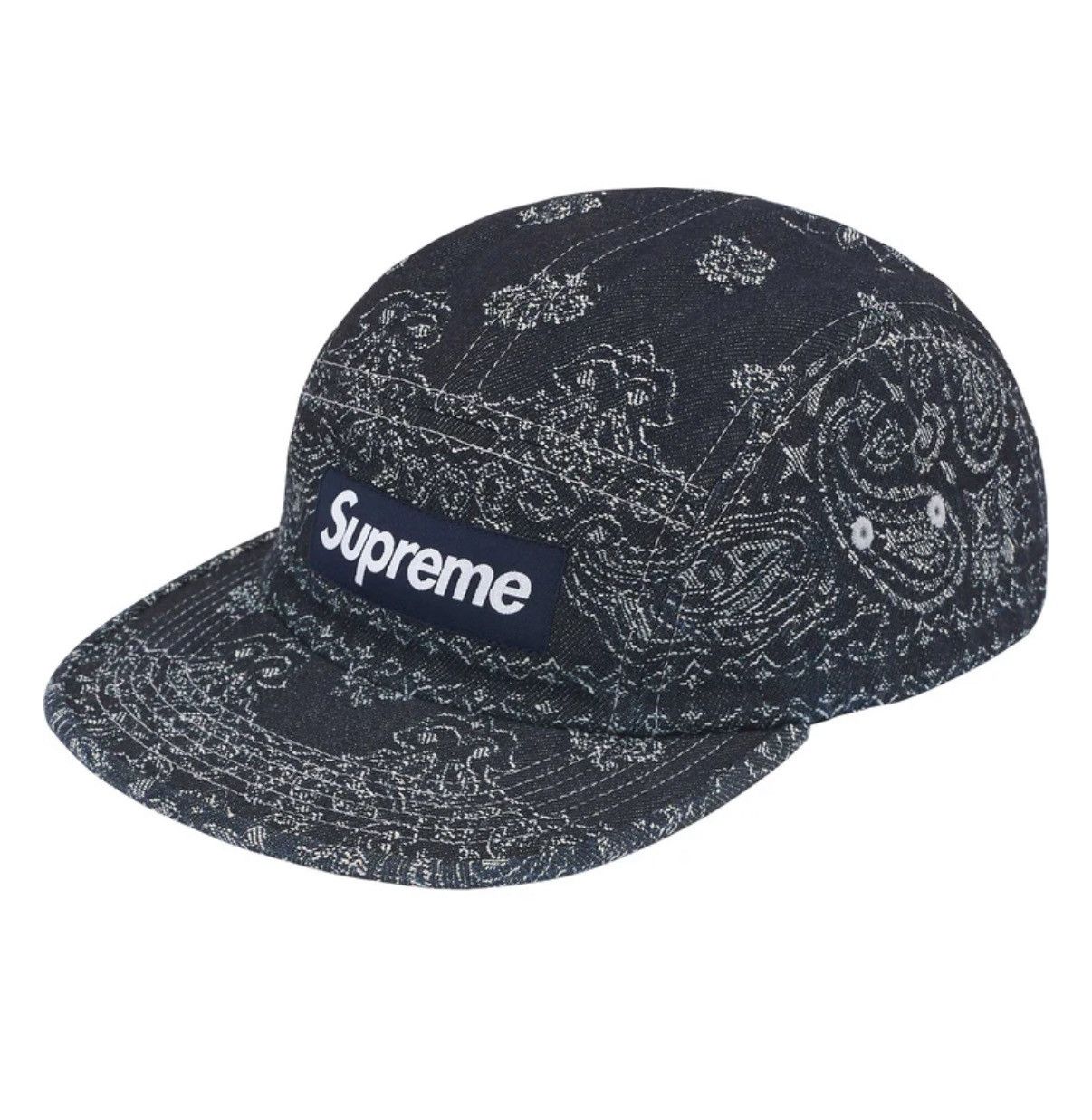 Supreme Supreme Frayed Croc Denim Camp Cap Indigo | Grailed