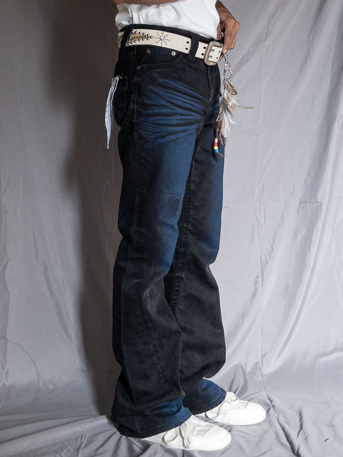 semanticdesign Semantic Design Distressed Flare Jeans SD Bandana Pocket y2k Size US 32 / EU 48 - 4 Thumbnail
