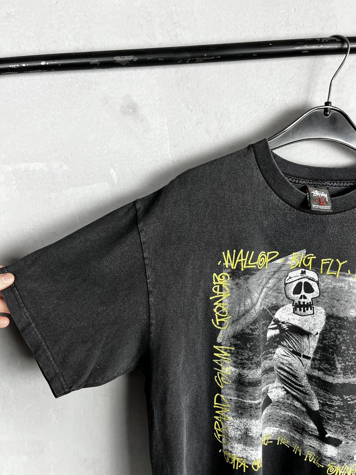 Stussy × Vintage Rare Vintage Stussy Skull Tshirt DISTRESSED Size US L / EU 52-54 / 3 - 7 Thumbnail