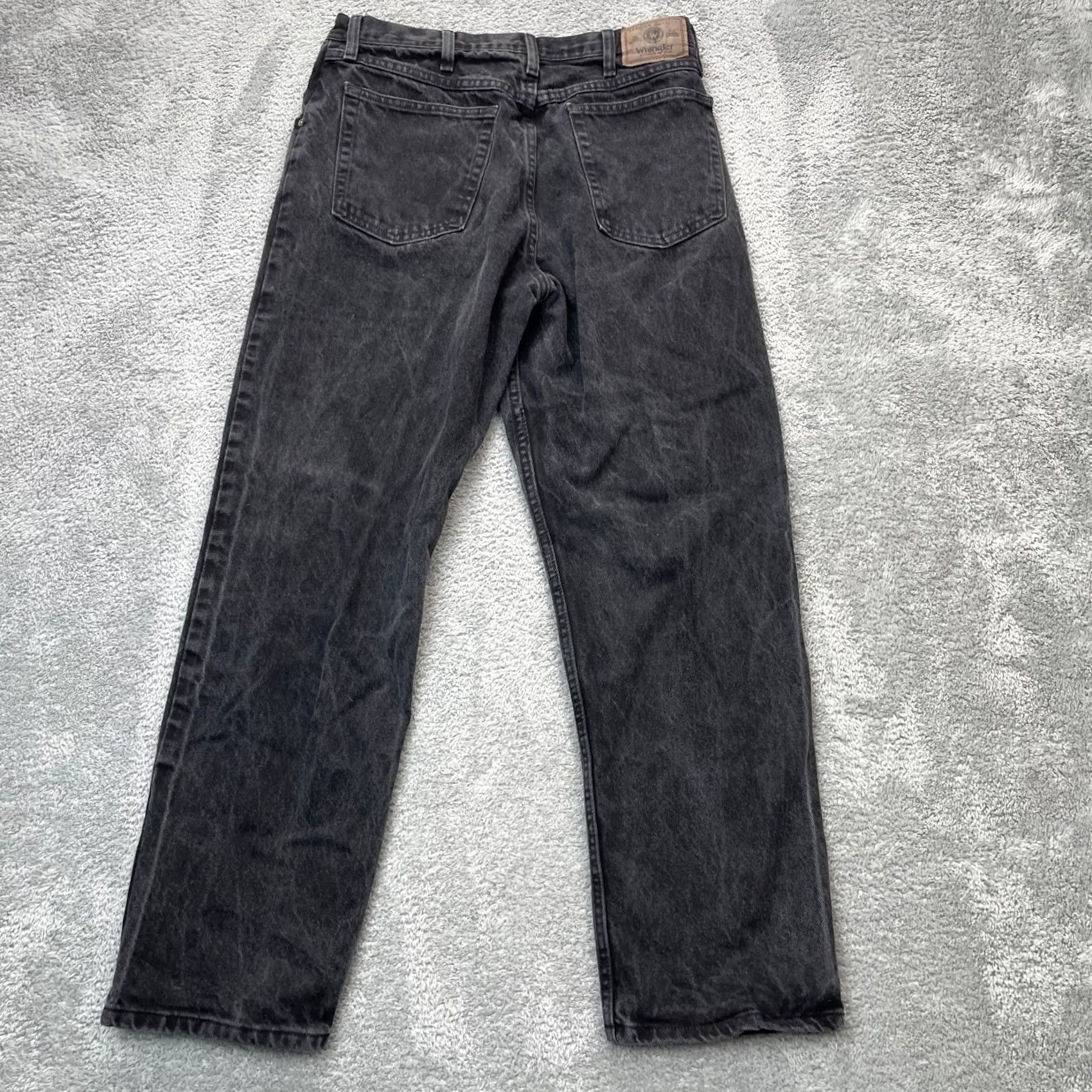 Wrangler VINTAGE Wrangler Jeans Mens 34x30 Black Denim Relaxed Fit Stone Dark Wash Western Shirt? Size US 34 / EU 50 - 2 Thumbnail