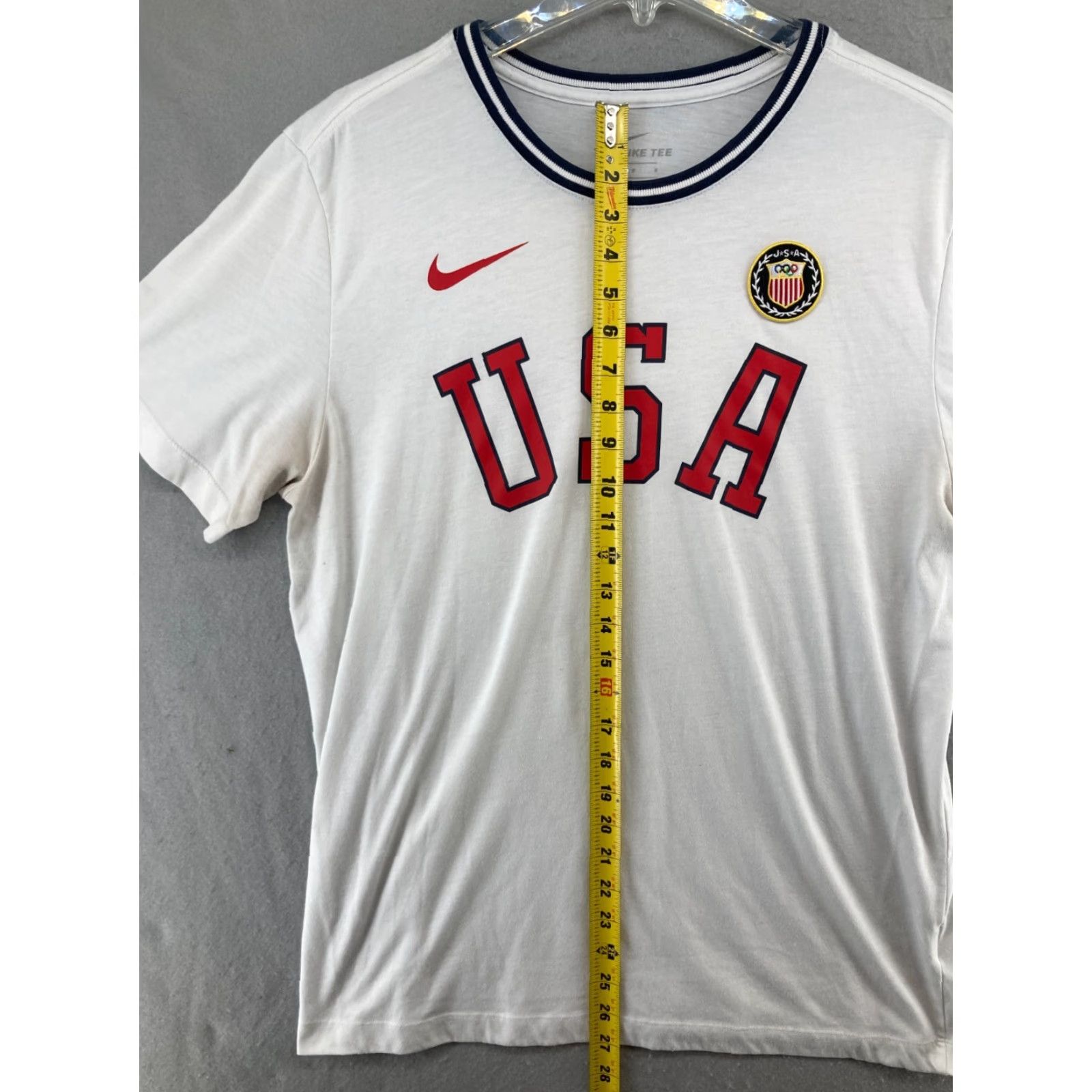 Nike Nike Mens T-Shirt Large White USA Swoosh Athletic Tee Shirt Size US L / EU 52-54 / 3 - 3 Thumbnail