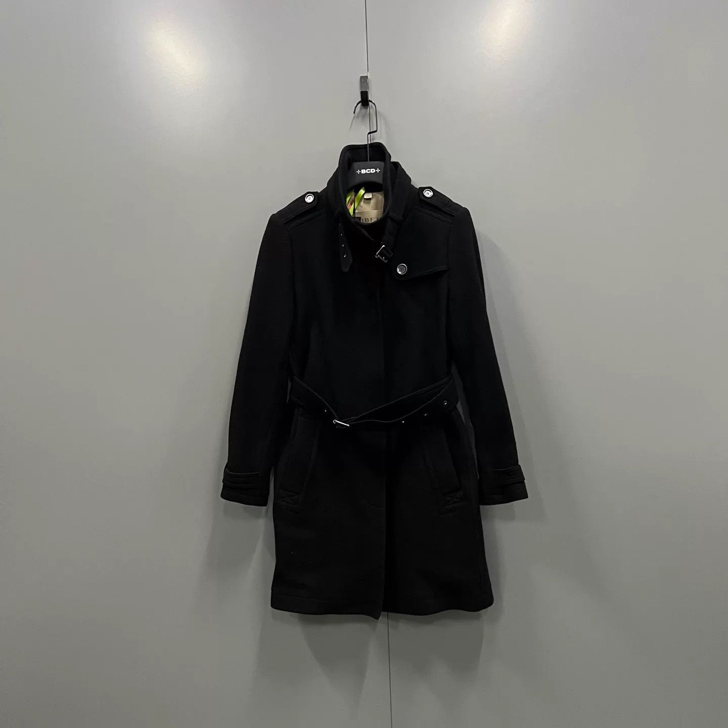 Burberry Burberry Black Waist-Cinched Coat 40 98 New Size S / US 4 / IT 40 - 6 Thumbnail