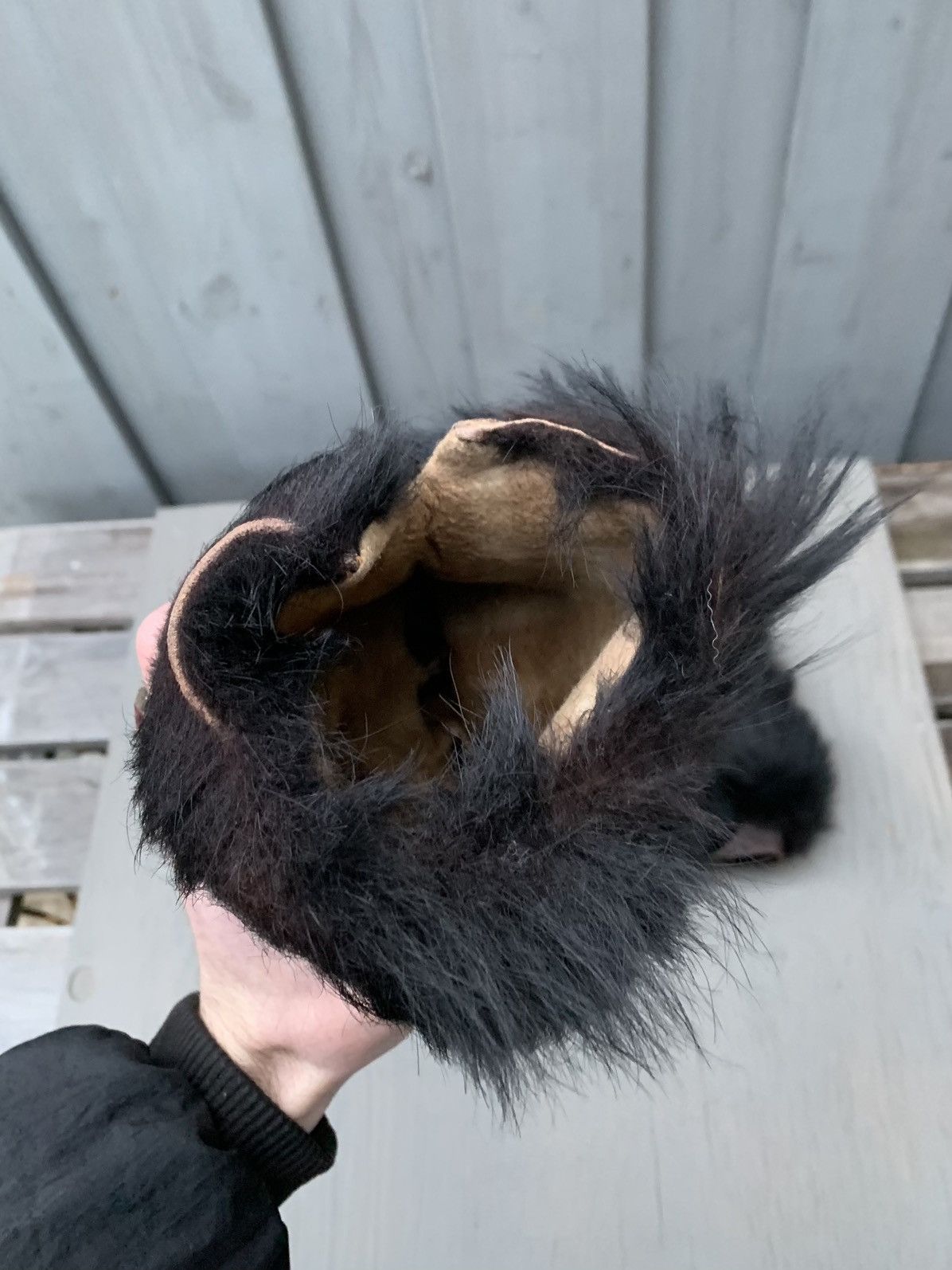 Vintage Antique Bear Fur Gloves True Vintage Bearskin Monkey Paw Mit Size ONE SIZE - 13 Thumbnail