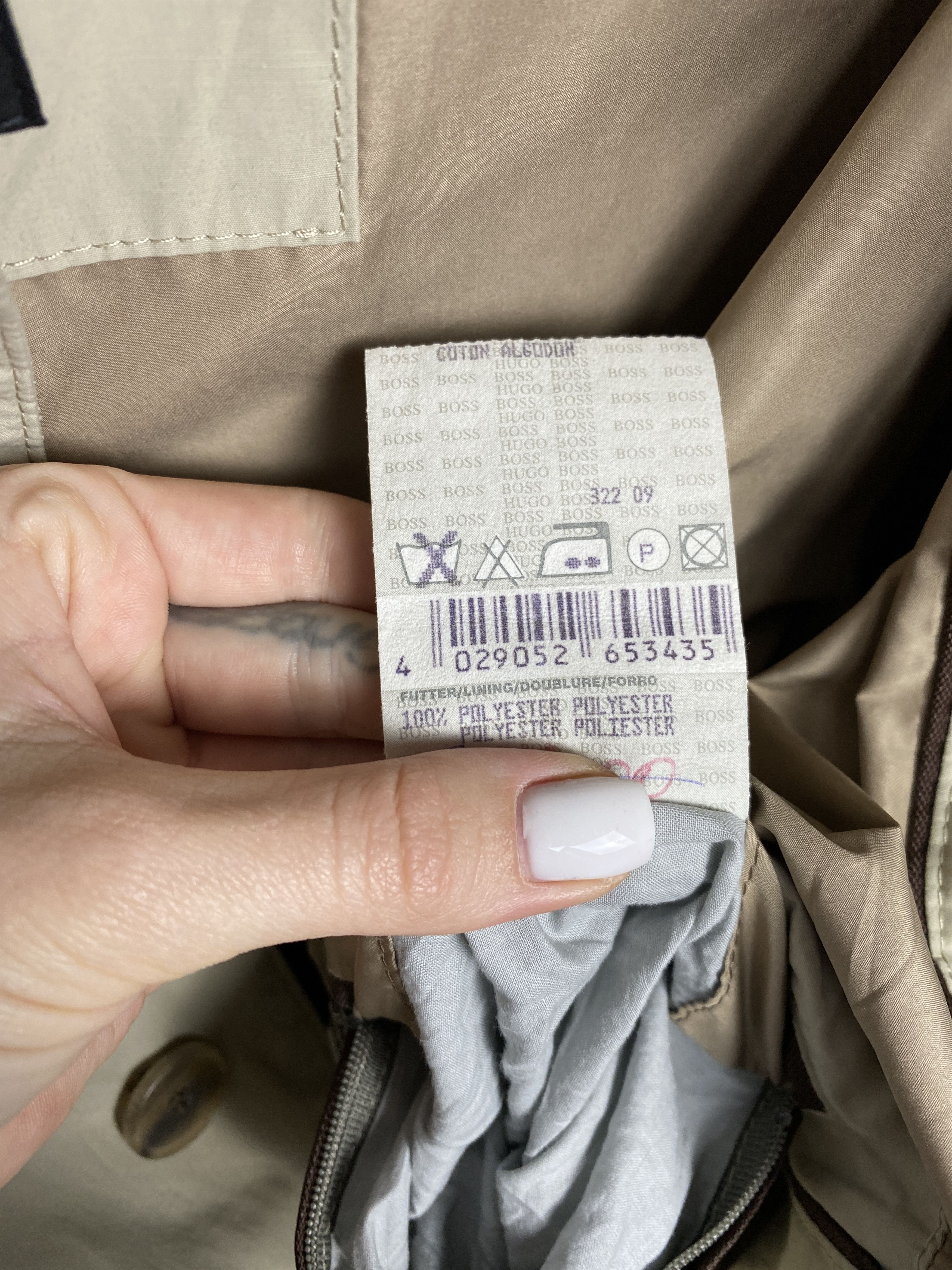 Hugo Boss × Vintage Hugo Boss Vintage Mens Nylon Trench Coat Jacket Size US L / EU 52-54 / 3 - 6 Thumbnail