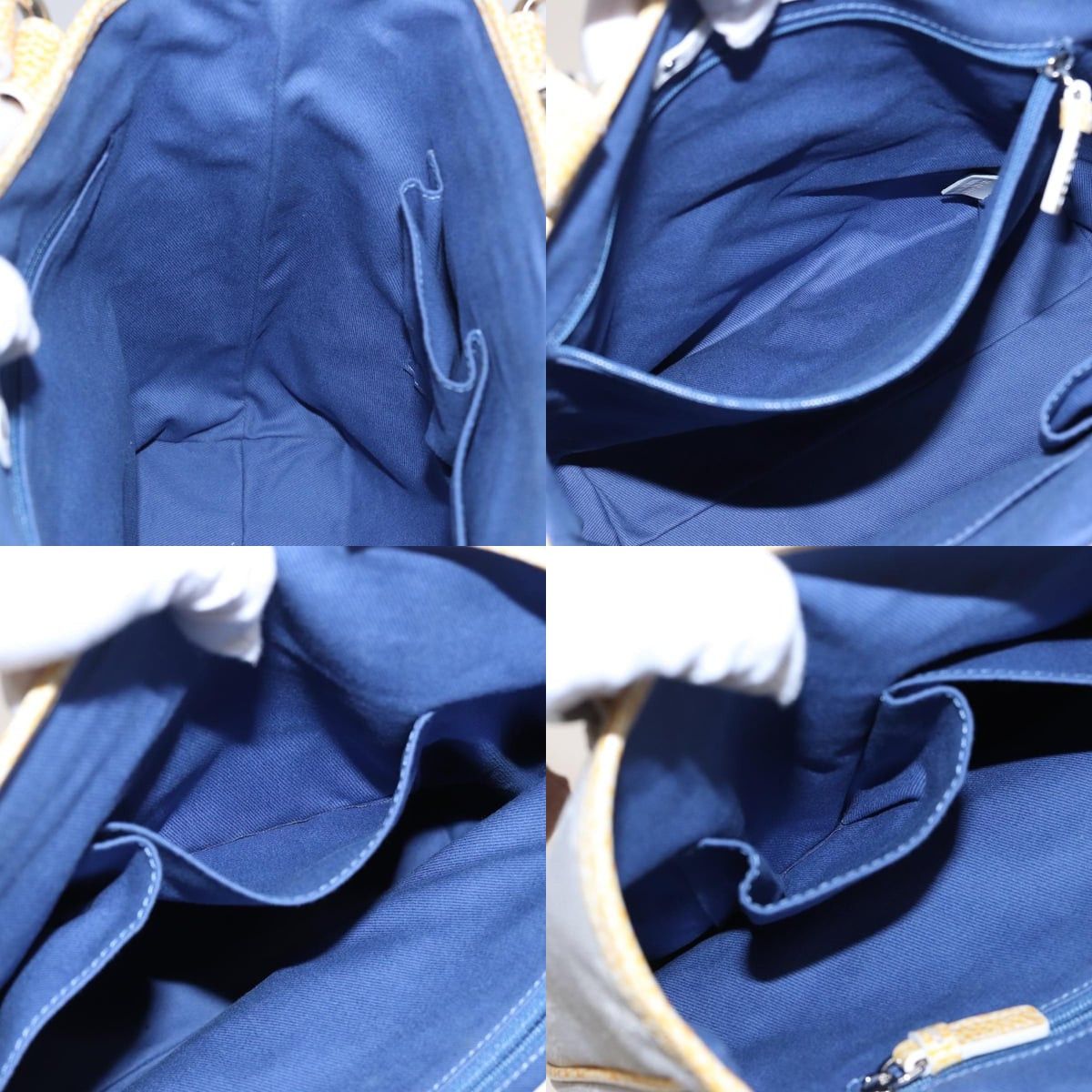 Celine CELINE Macadam Canvas Tote Bag Yellow Light Blue Size ONE SIZE - 12 Thumbnail