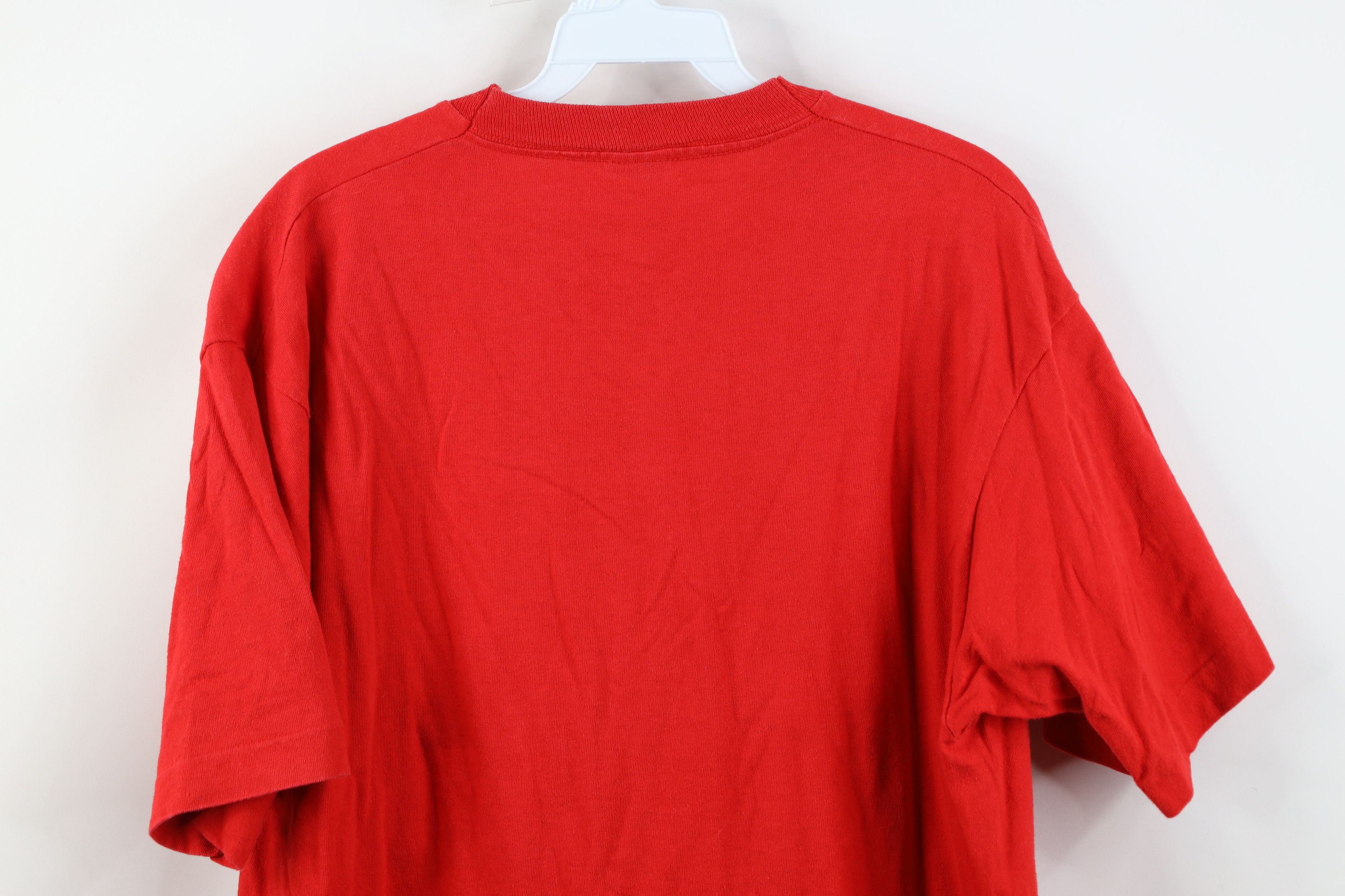 Vintage Vintage 90s Streetwear Heavyweight Cotton T-Shirt Red USA Size US XL / EU 56 / 4 - 11 Thumbnail