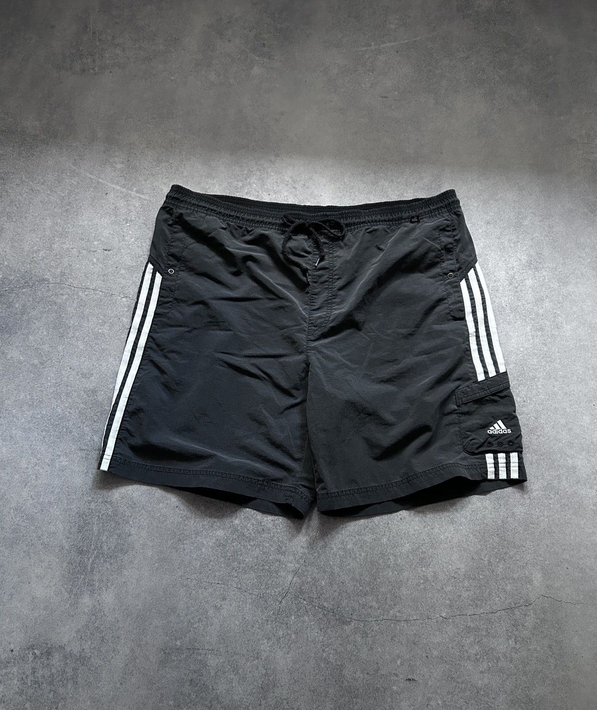 Adidas × Vintage Vintage Adidas Washed black nylons shorts mens Size US 34 / EU 50 - 2 Thumbnail