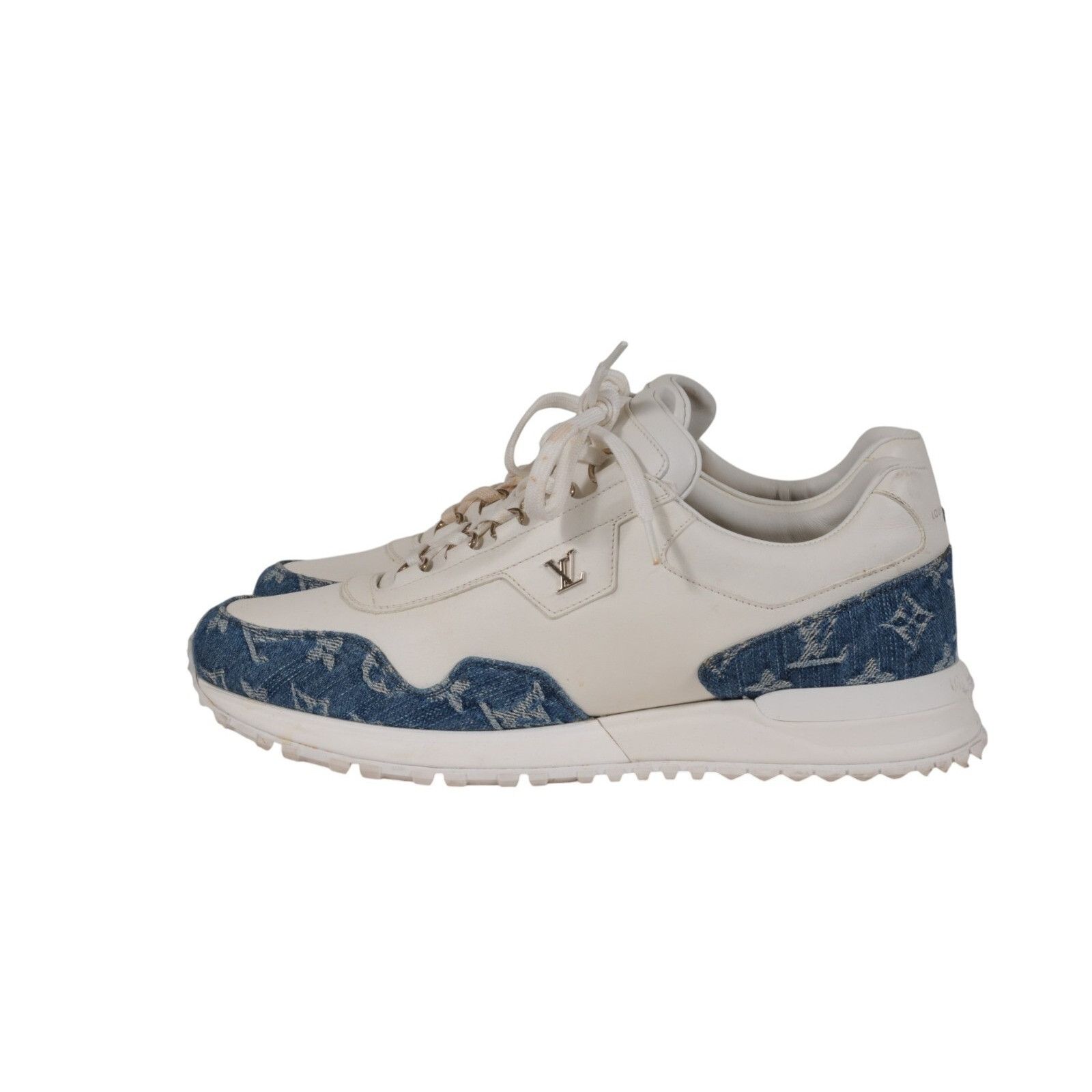 Louis Vuitton Run Away Sneakers Blue White Monogram Denim Leather Size US 8.5 / EU 41-42 - 6 Thumbnail