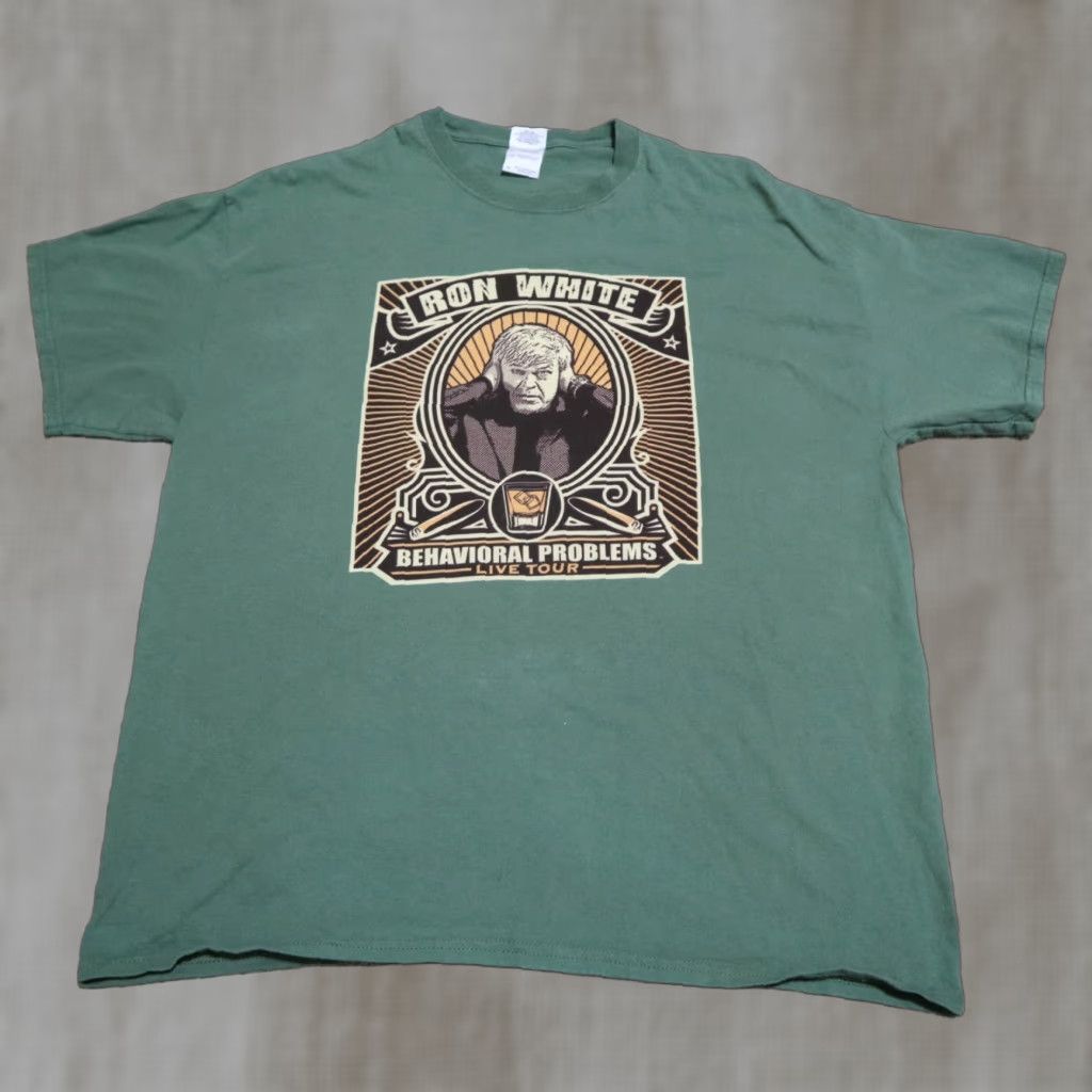 Gildan VINTAGE Ron White Comedy Shirt XL Green Stand Up 2000s Mens Gildan Ultra Cotton T-Shirt Logo Size US XL / EU 56 / 4 - 1 Thumbnail