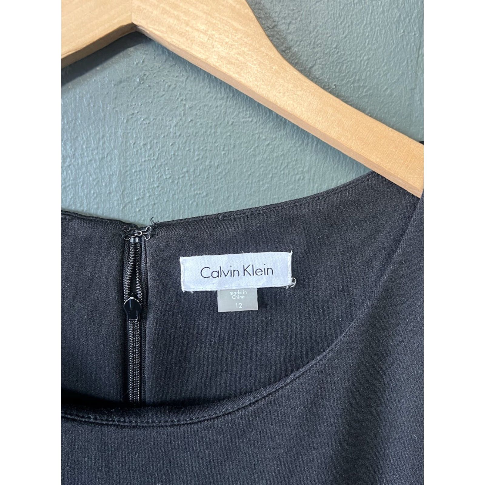 Calvin Klein Calvin Klein Womens Black Sleeveless Slip Dress Knee Length Size 12 Size XL / US 12-14 / IT 48-50 - 3 Thumbnail
