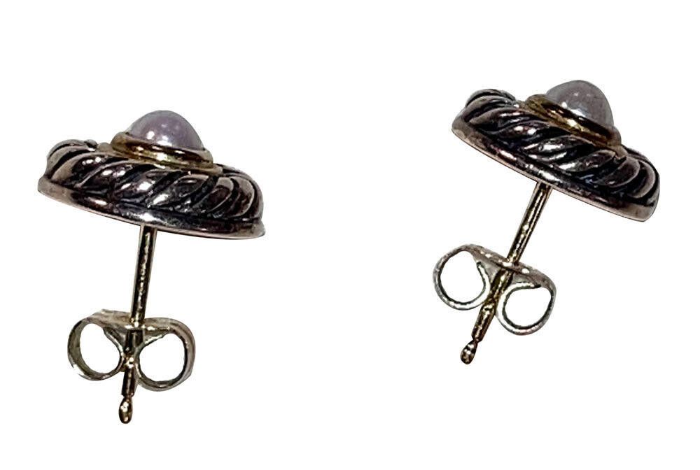 David Yurman David Yurman Cultured Pearl Earrings in Silver with 14ktGold Size ONE SIZE - 4 Thumbnail