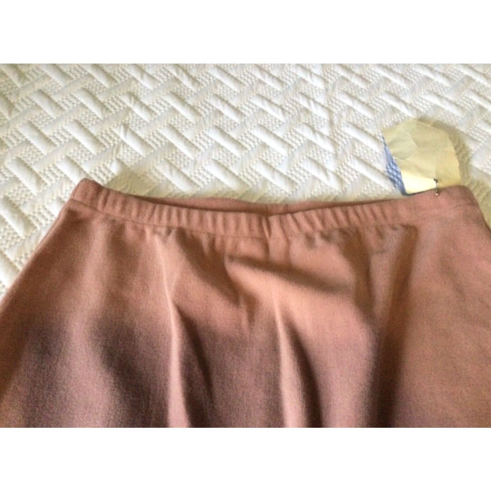 Vintage VINTAGE 1970s Lucky Tops Knit Flared Skirt Dusty Pink Size L Womens Size 36" / US 14 / IT 50 - 4 Thumbnail