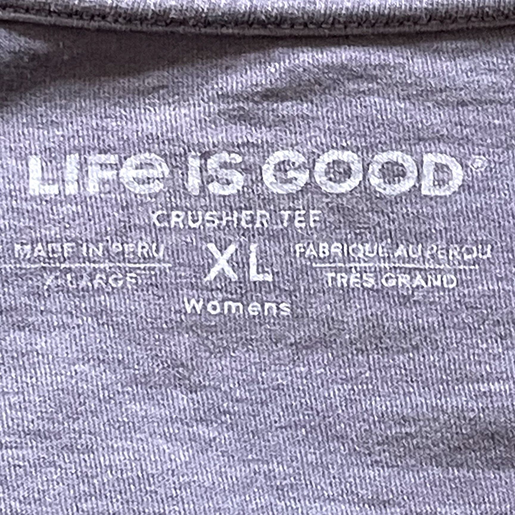Life is Good Life Is Good Crusher T-Shirt Women's XL “Life Is Good Beer Happy” V-neck Blue Short Sleeve 100% Cotton Knit Vintage No N/A Size XL / US 12-14 / IT 48-50 - 4 Thumbnail