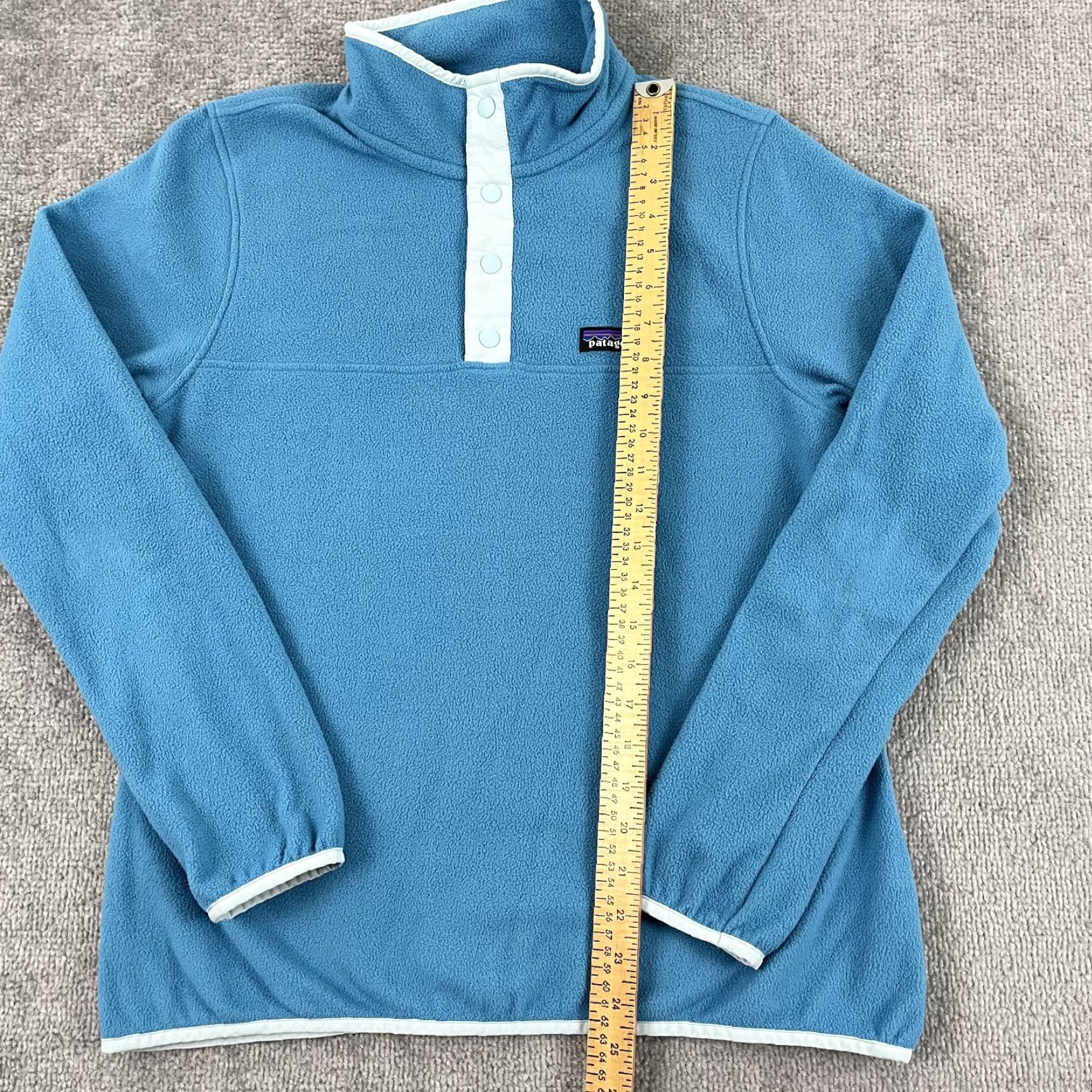 Patagonia PATAGONIA Sweater Womens M Blue Fleece Pullover Hiking Trail Regular Knit-Top, Pocket, Lightweight, Breathable, Logo, Casual, Spring Fall Winter, 90s? Size M / US 6-8 / IT 42-44 - 4 Thumbnail