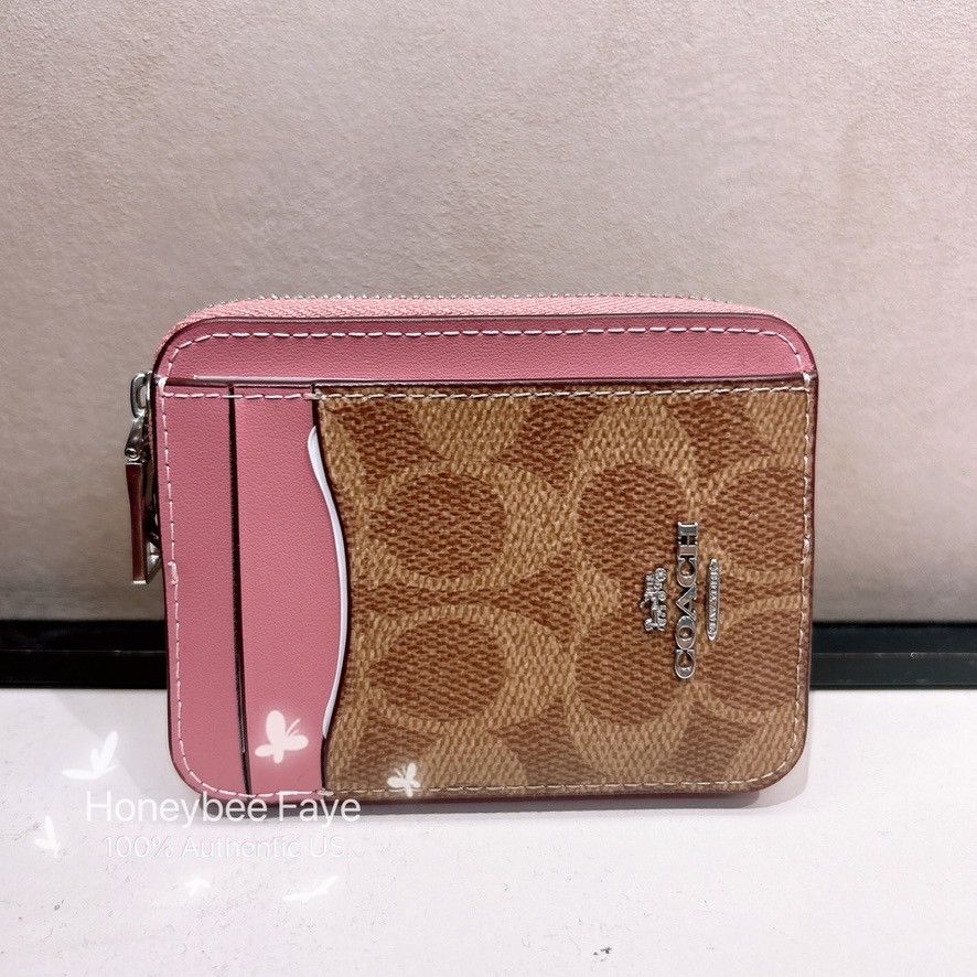 Coach Zip Card Case In Signature Canvas CW883 Size ONE SIZE - 1 Thumbnail
