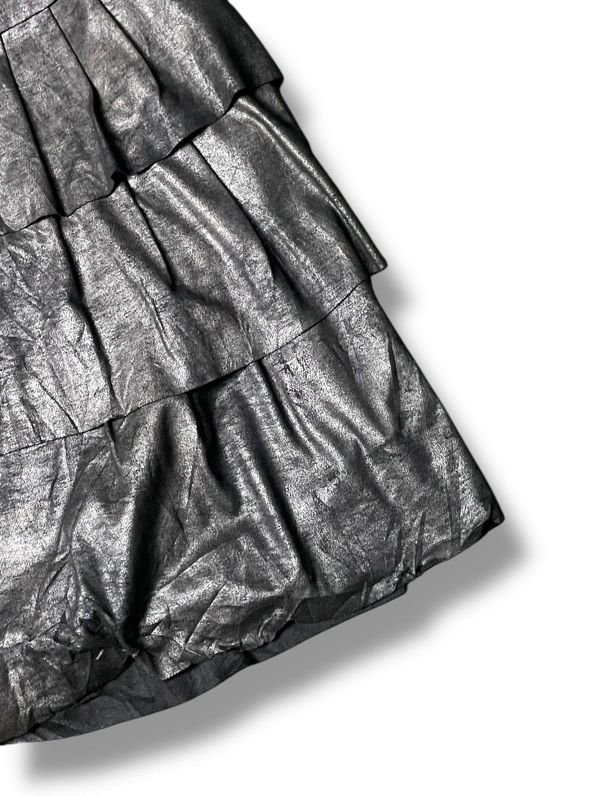 Hiroko Koshino Homme × Japanese Brand × Vintage Vintage Hiroko Koshino Leather Skirt (82) Size 26" / US 2 / IT 38 - 3 Thumbnail