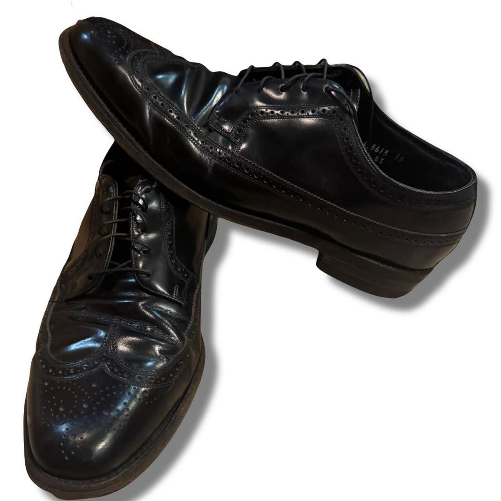 Florsheim Vintage 80s Florsheim Imperial leather wingtip brogues shoes Size US 12 / EU 45 - 1 Thumbnail