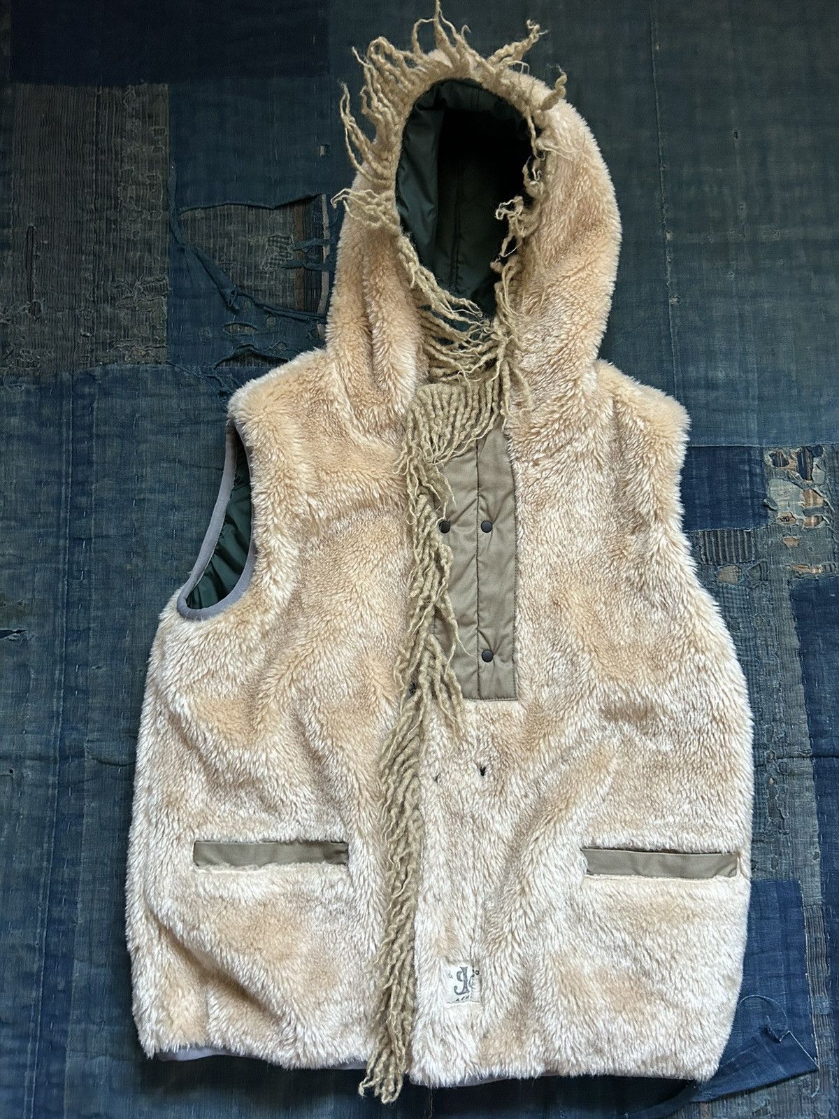 Kapital × Kapital Kountry KAPITAL reversible double zip boa fringe 